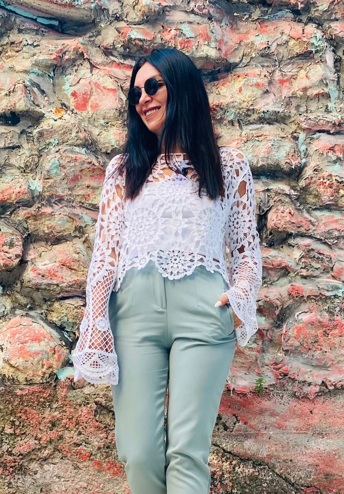 Beyaz Örme Triko Kazak