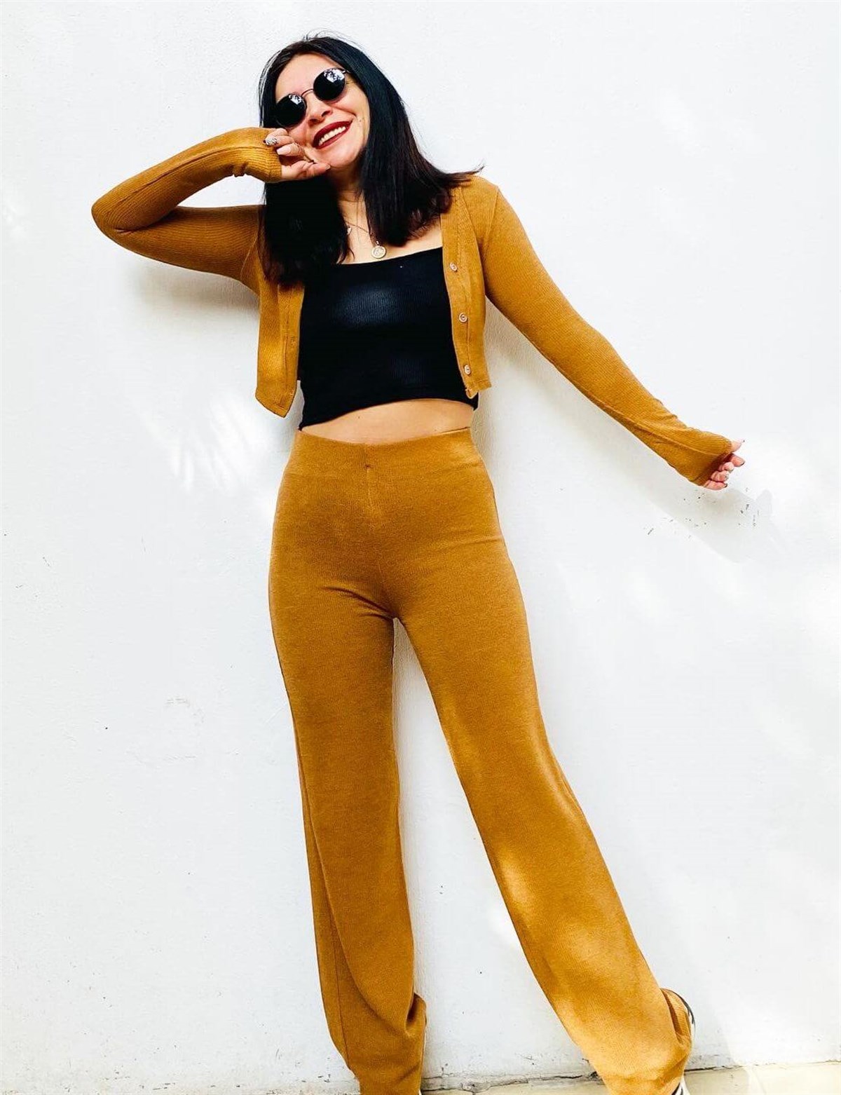 Camel Pamuklu Triko Takım