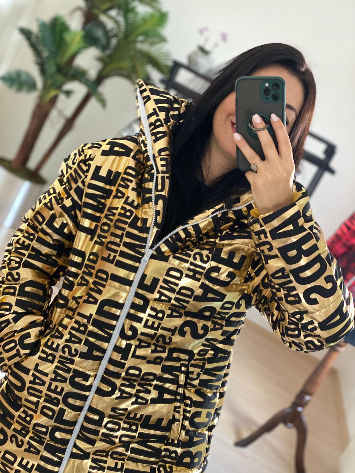Gold Yazılı Şişme Ara Boy Mont