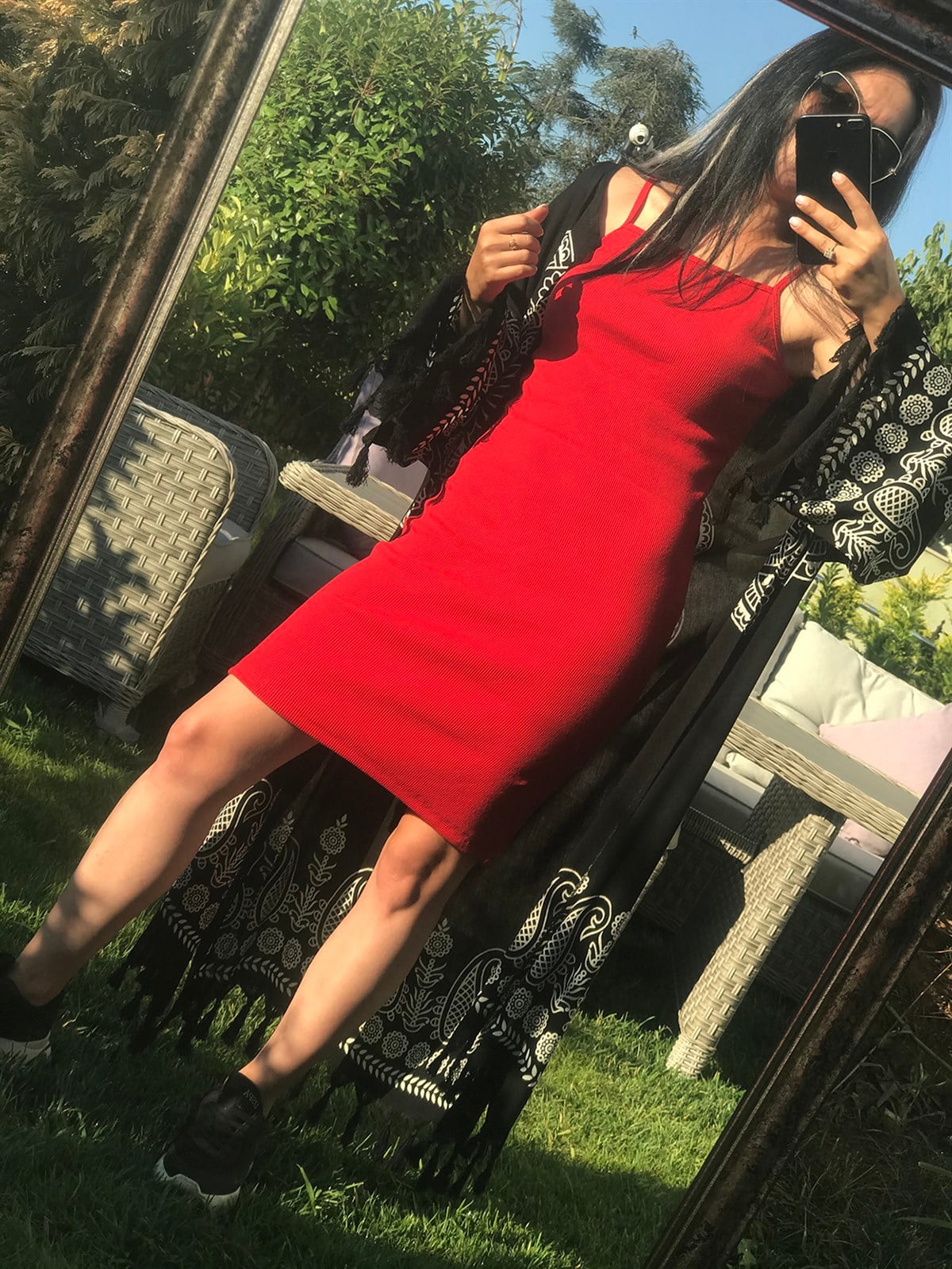 Kırmızı Kaşkorse Elbise