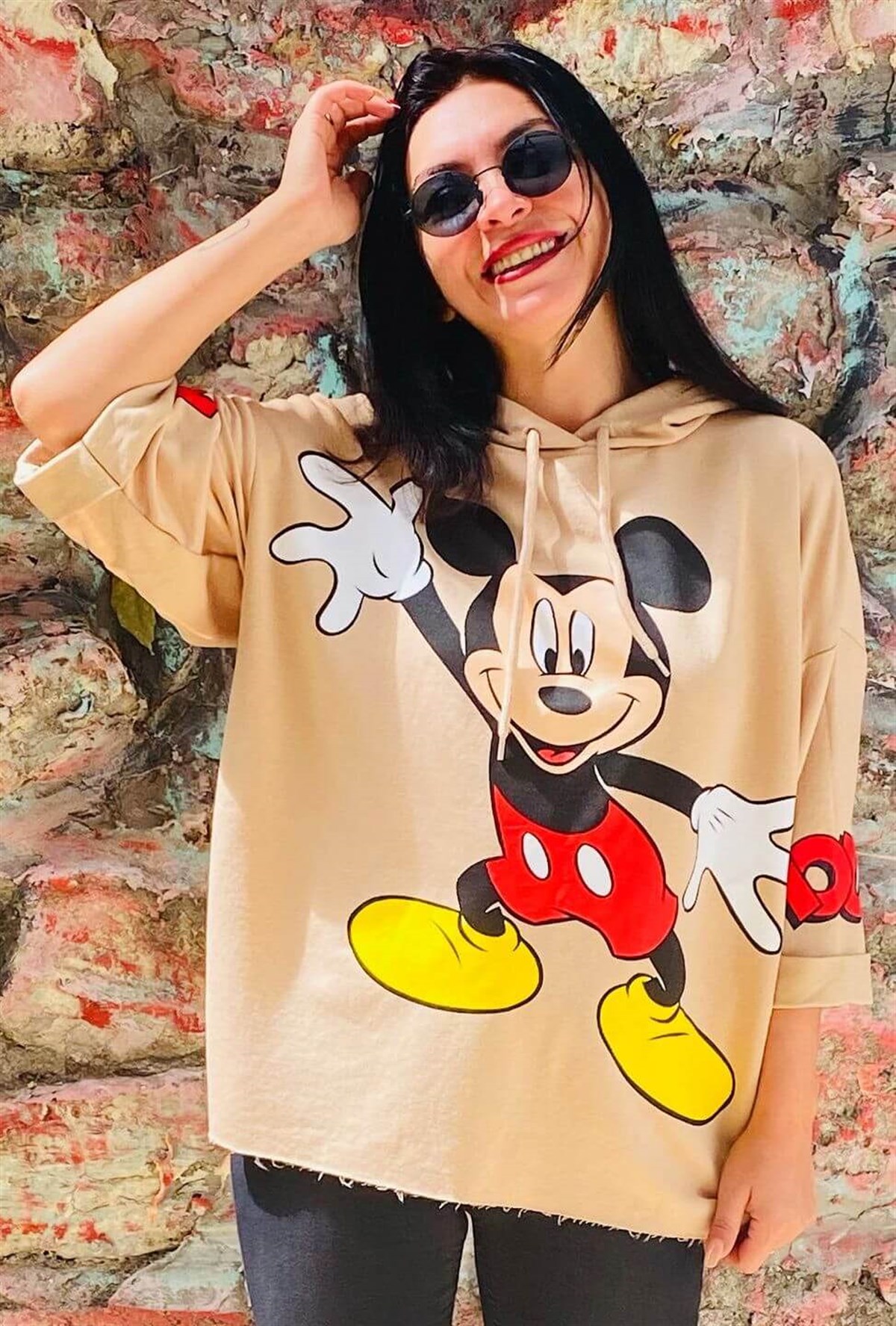 Mickey Baskılı Oversize 