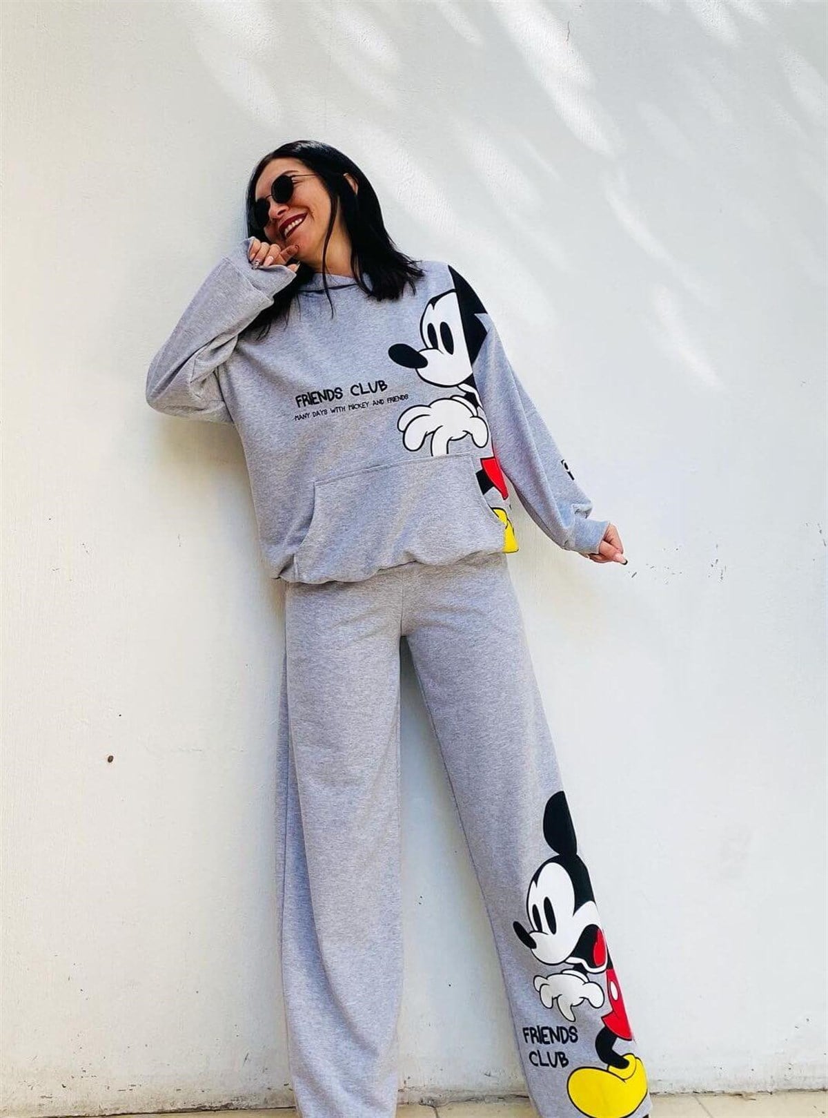 Mickey Rahat Kalıp Gri Eşofman Takımı