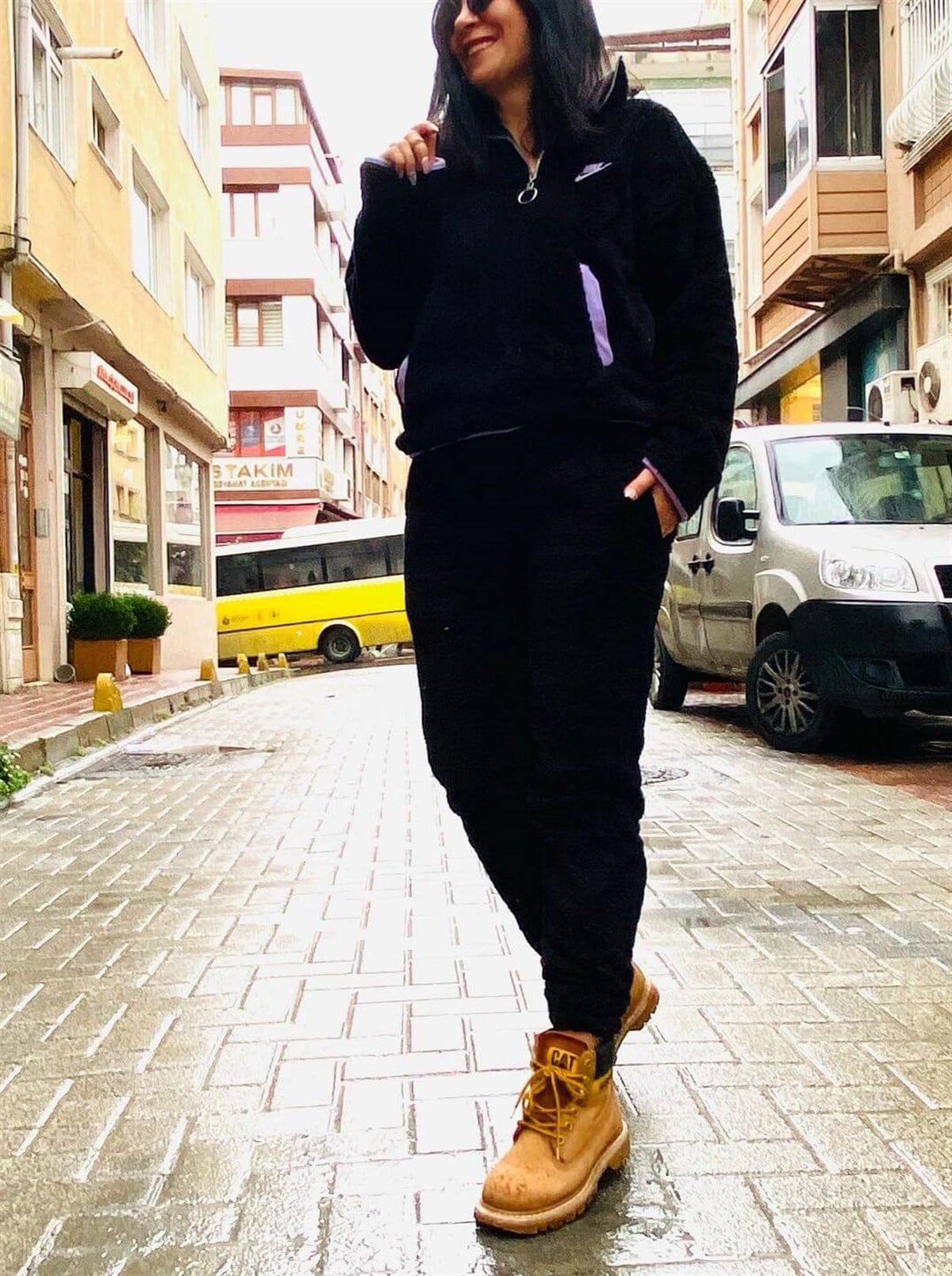 Mor Detaylı Yumoş Peluş Sweat