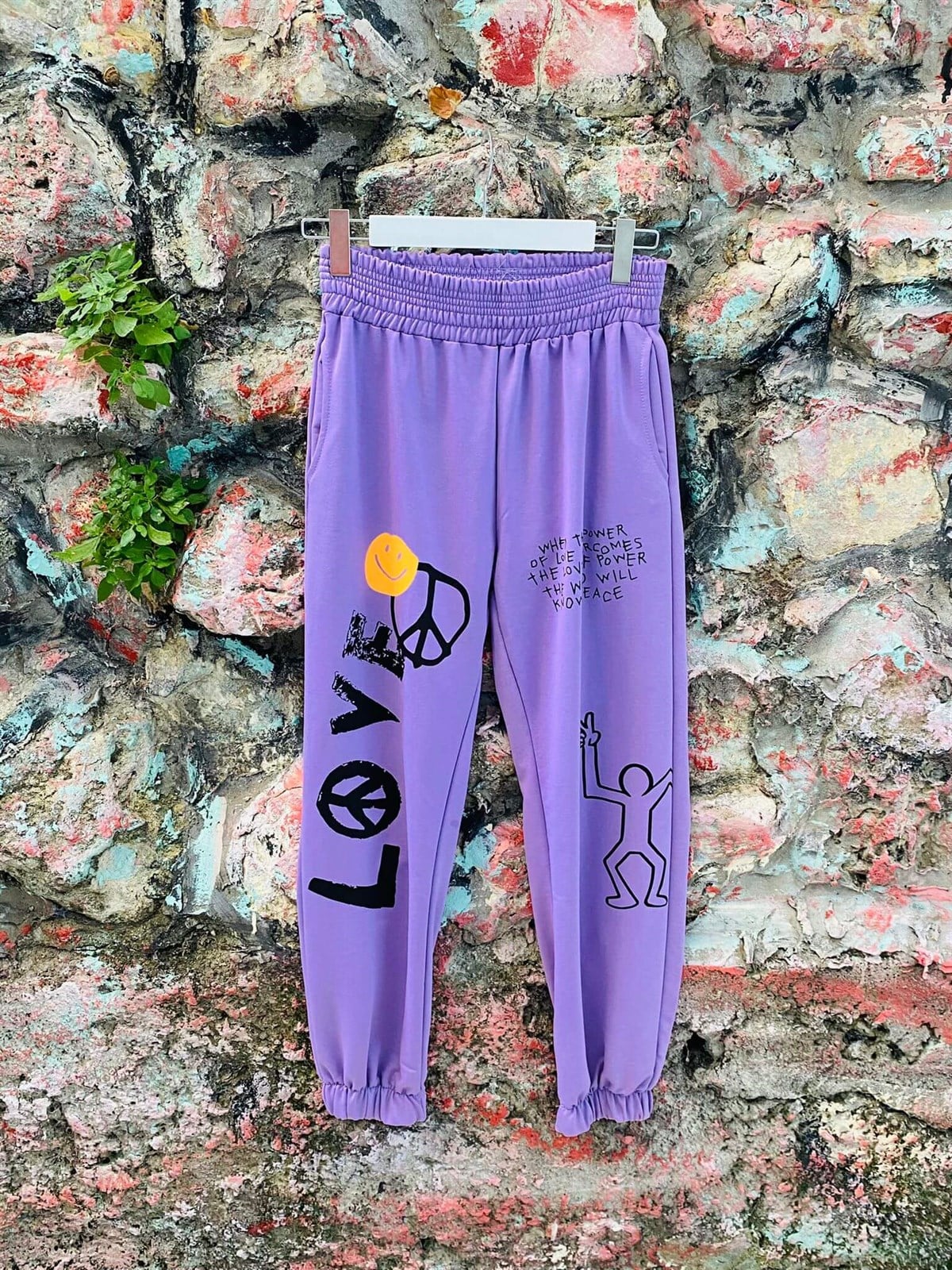 Mor Yazılı Eşofman