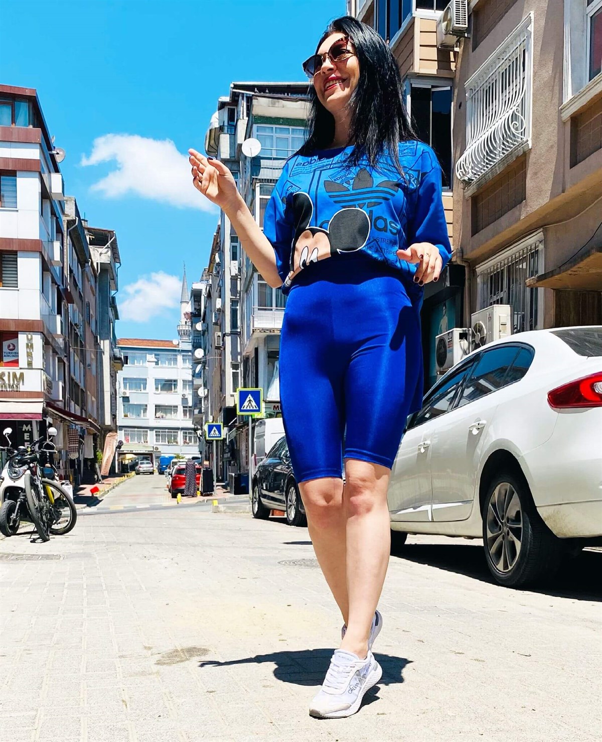 Saks Mavisi Disco Şort Tayt