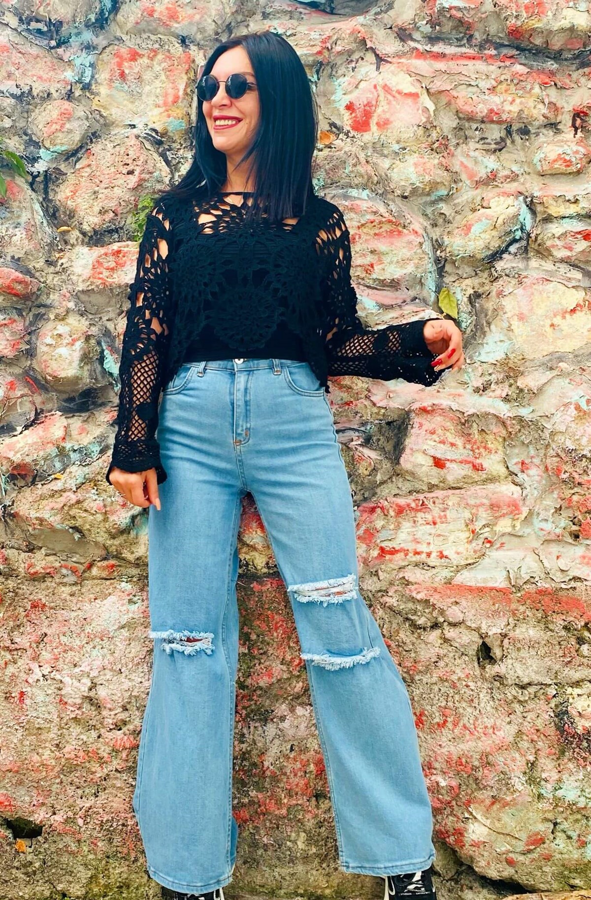 Siyah Örme Triko Kazak