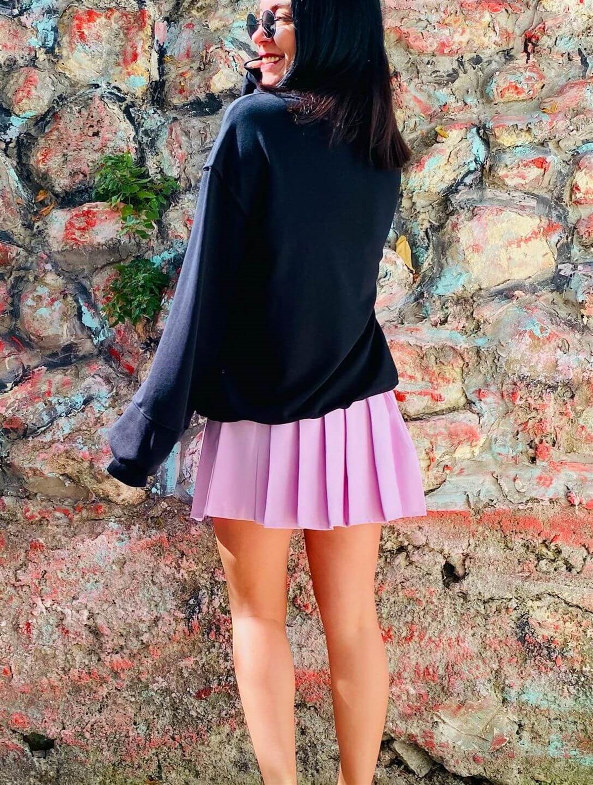 Siyah Rahat Kalıp Sweat