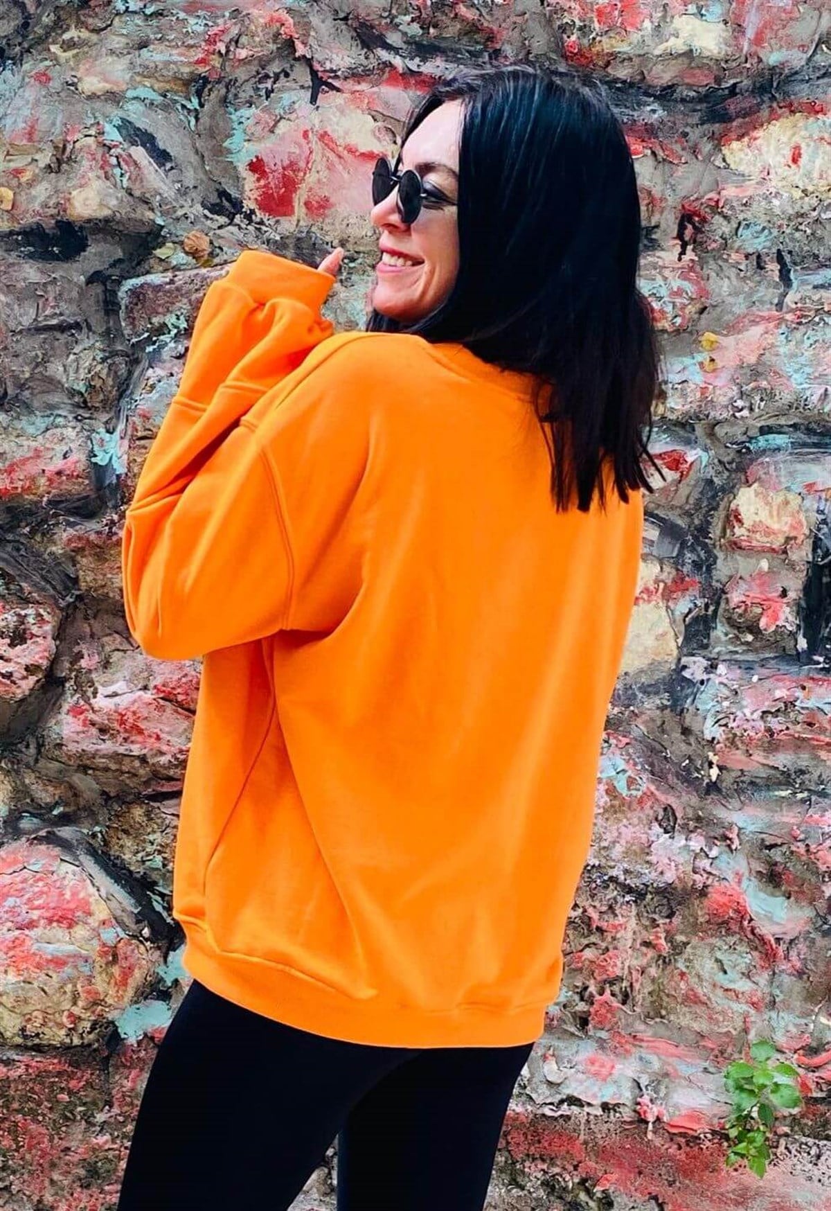 Turuncu Rahat Kalıp Sweat
