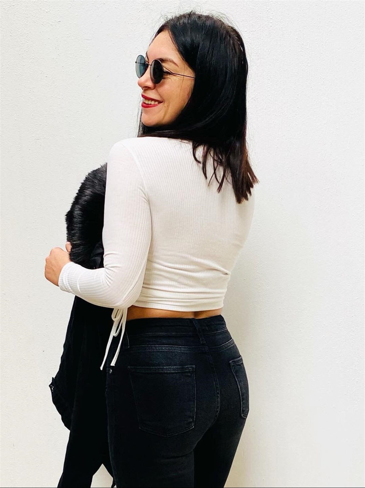 Yama Detaylı Antrasit Full Likralı Skinny Jean