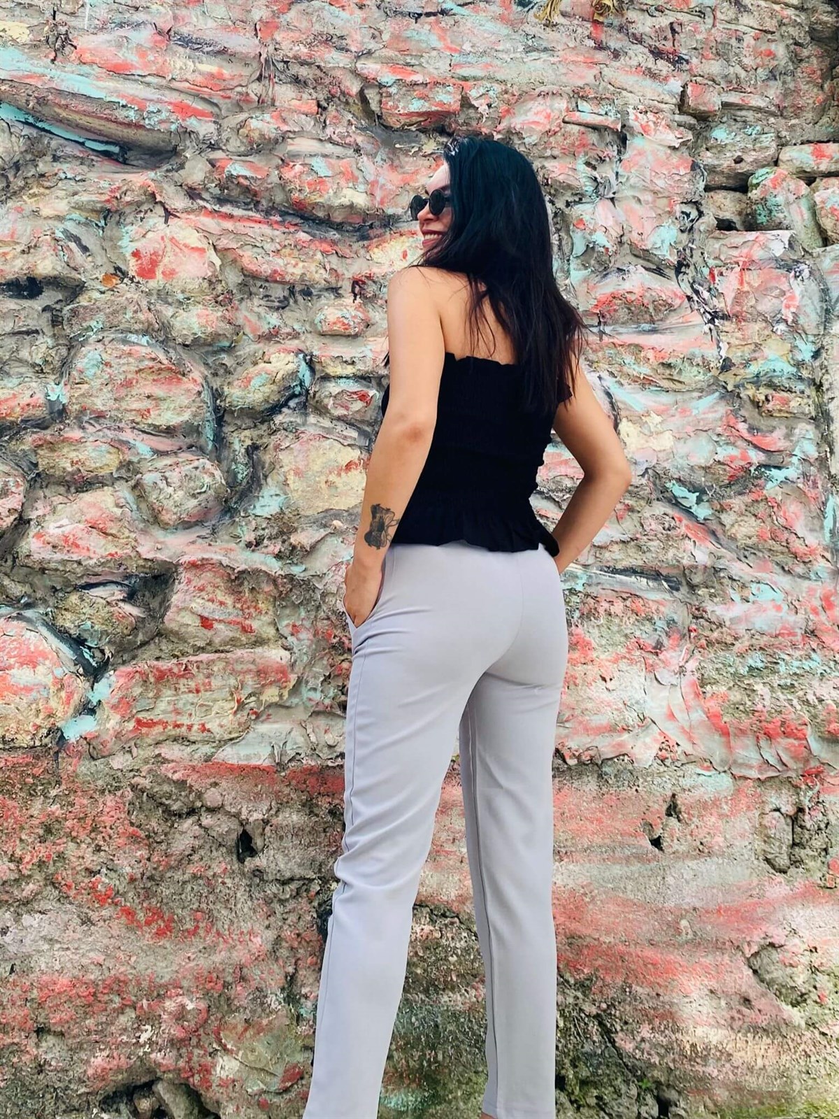 Zara Model Gri Atlas Kumaş Pantolon