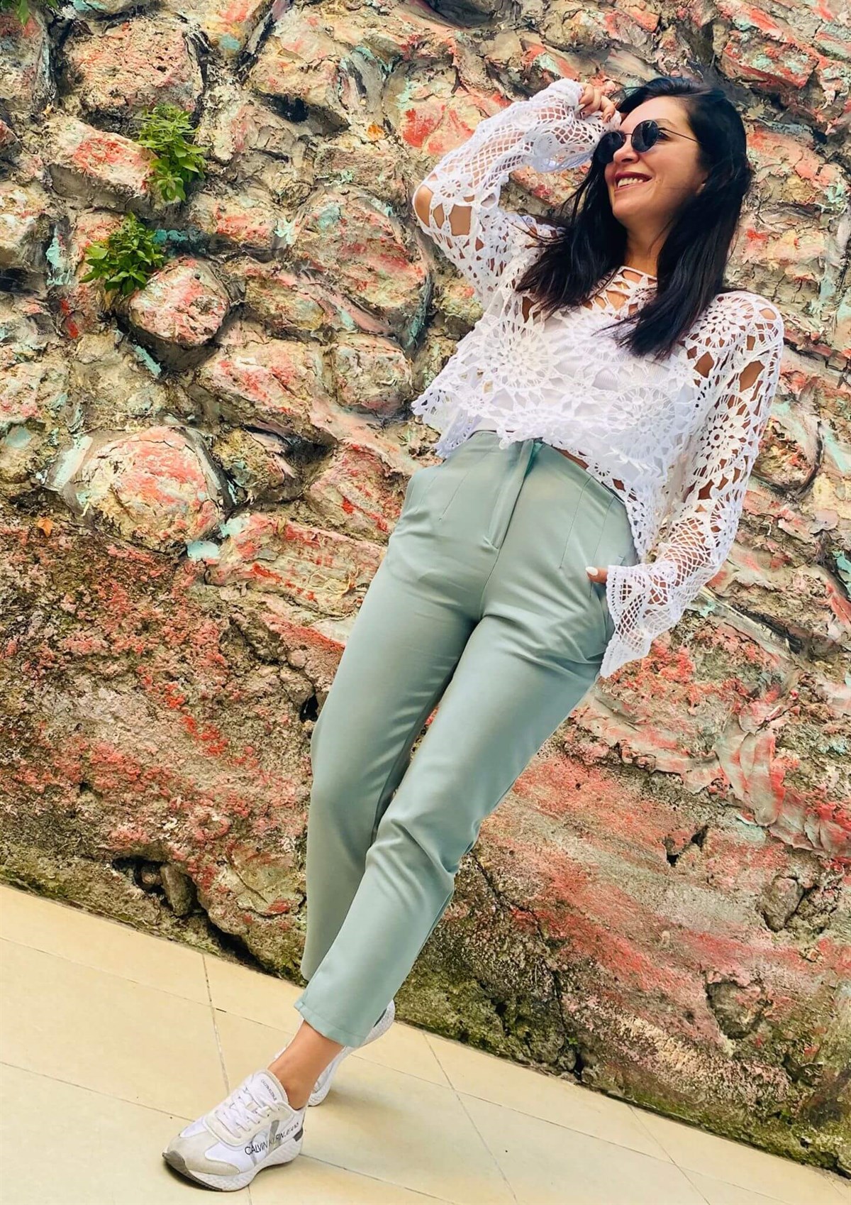 Zara Model Mint Atlas Kumaş Pantolon