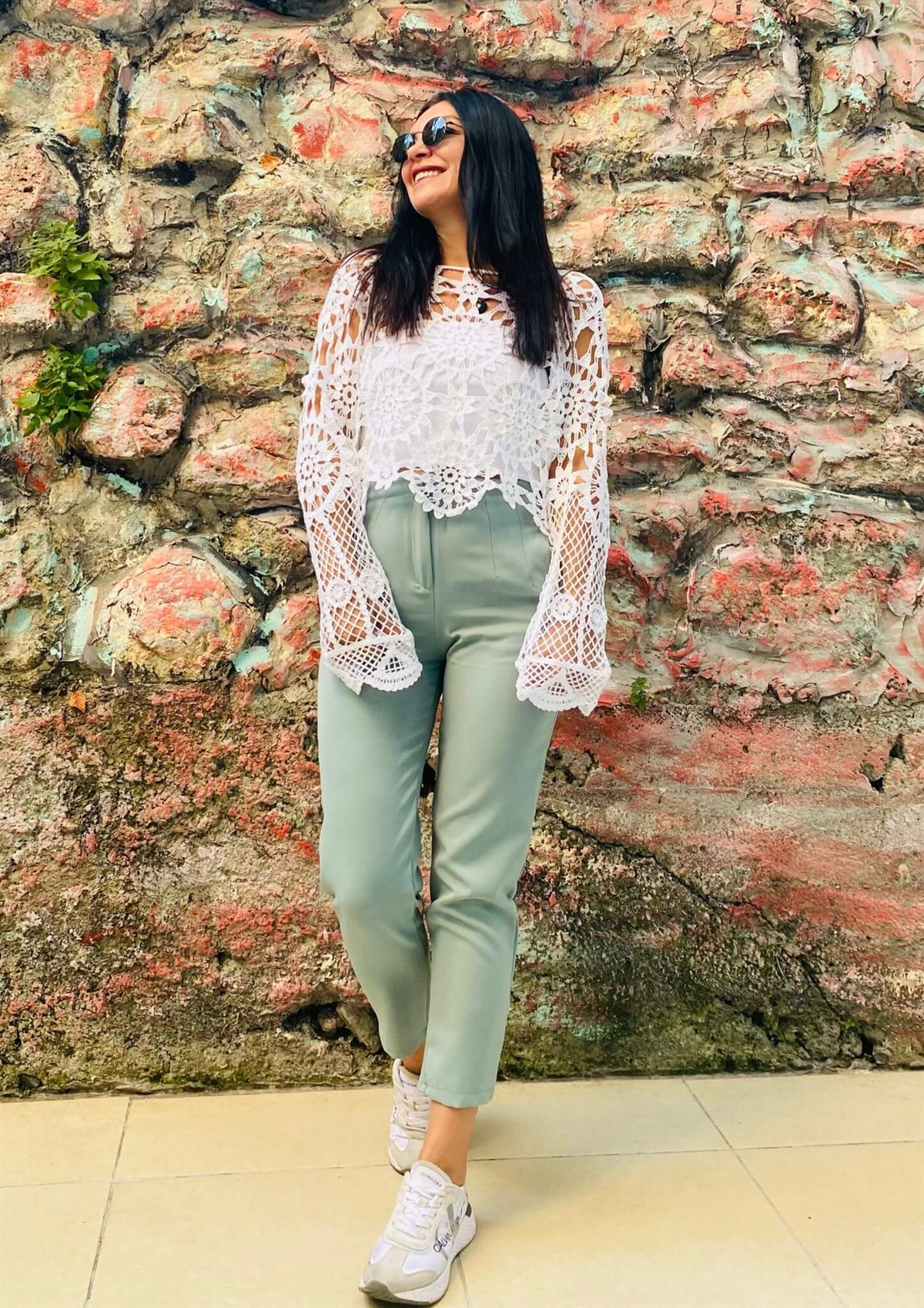 Zara Model Mint Atlas Kumaş Pantolon