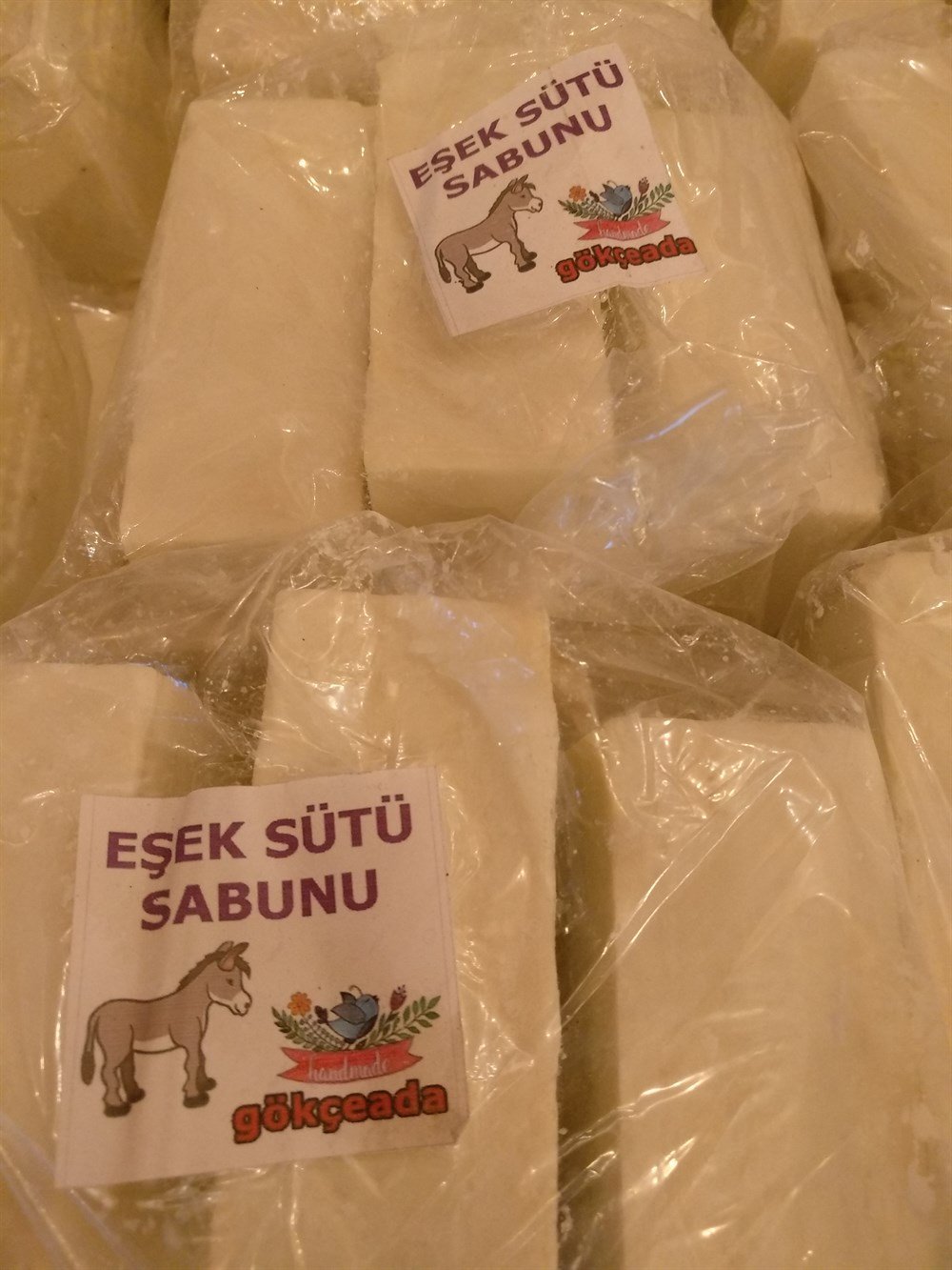 ÜÇLÜ SET EŞEK SÜTLÜ ZEYTİNYAĞI SABUNU KÖY TİPİ-KESME