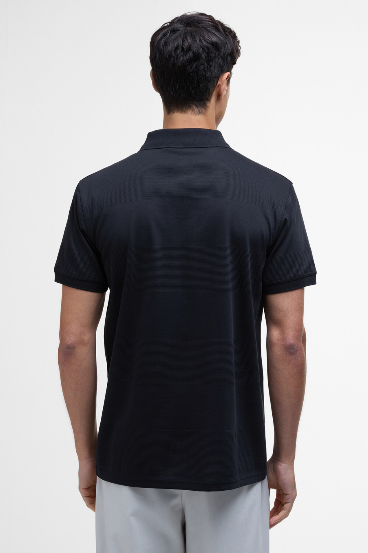B.Intl Chapter Jacquard Texture Polo Yaka BK11 Black