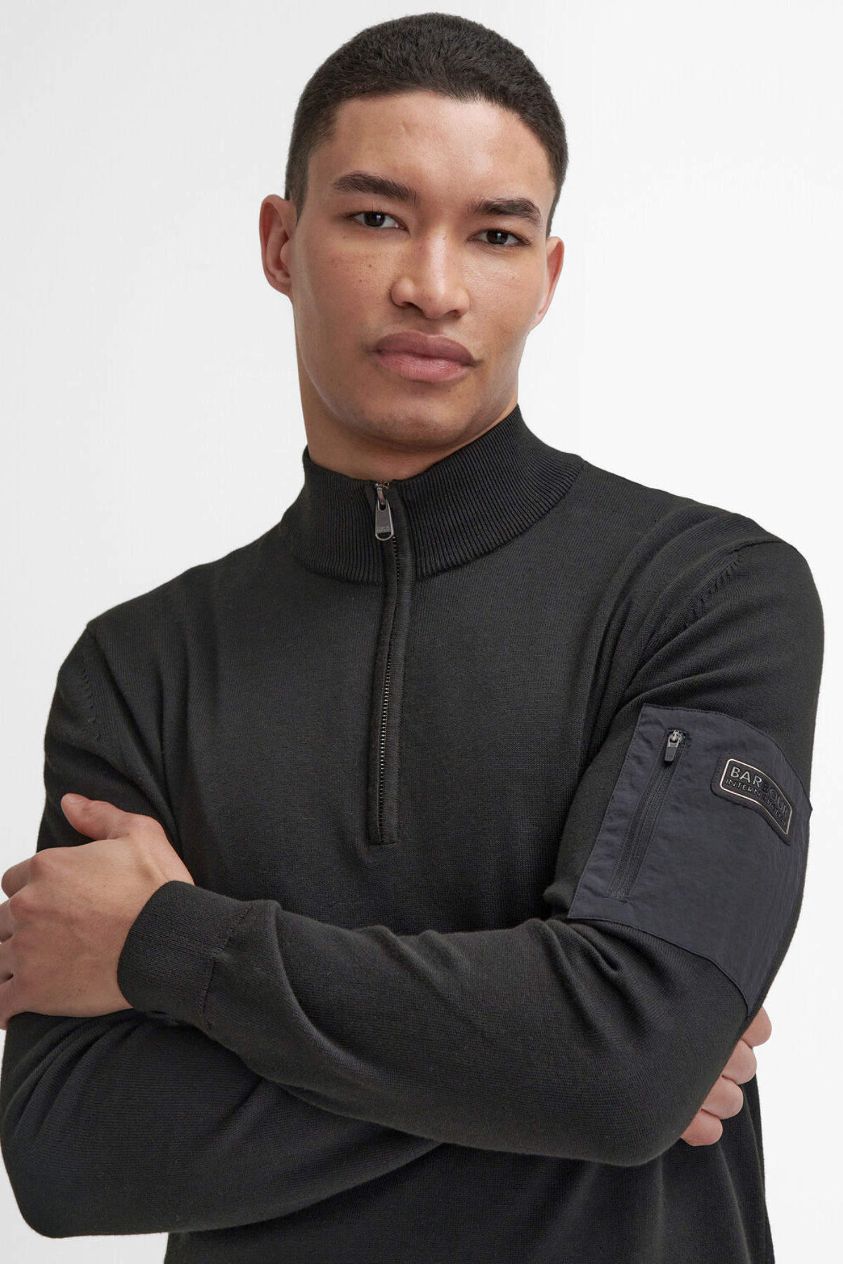 B.Intl Blades Pamuklu Yarım Fermuarlı Kazak BK11 Black