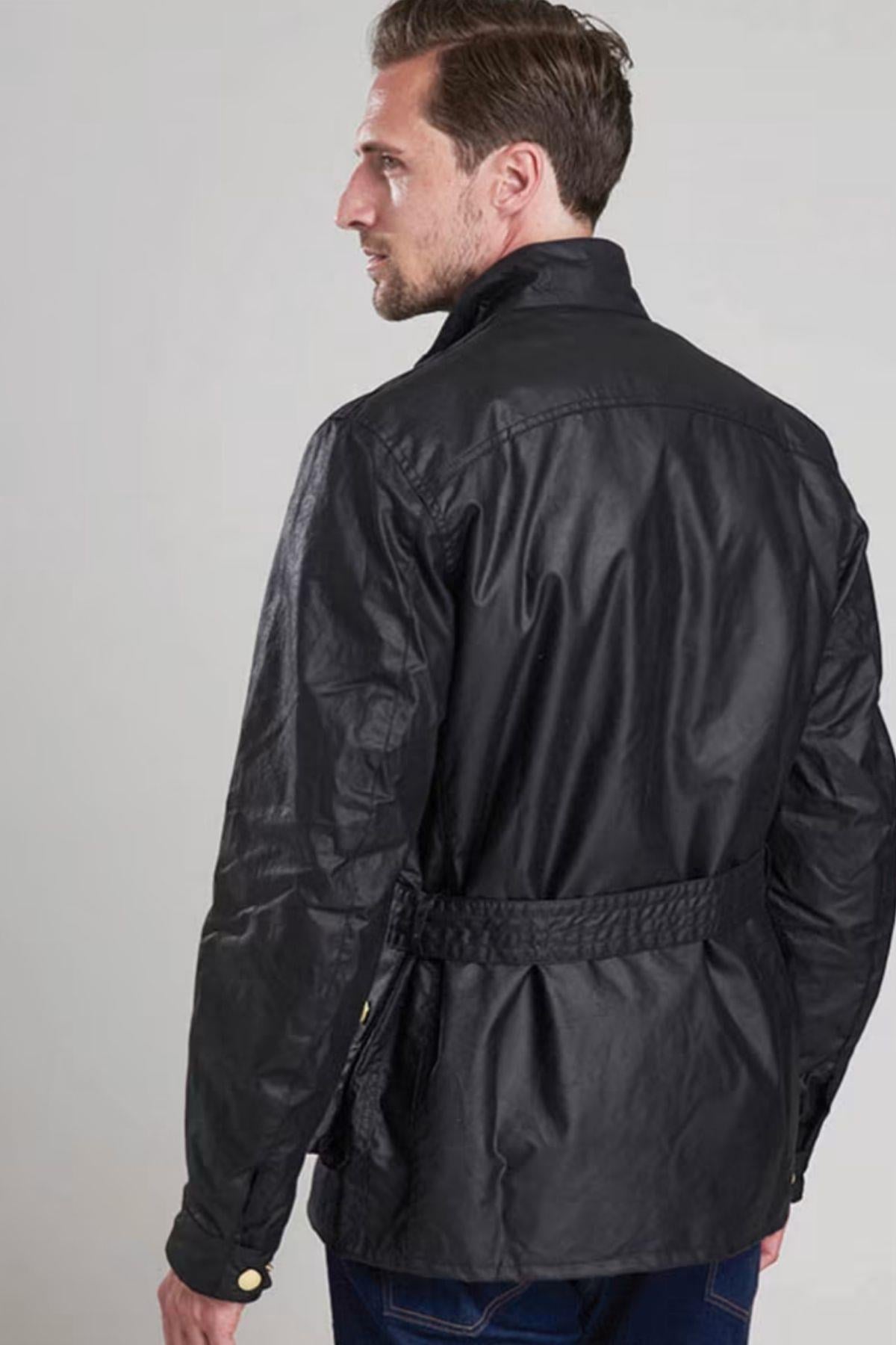 B.Intl Union Jack International Yağlı Ceket BK91 Black