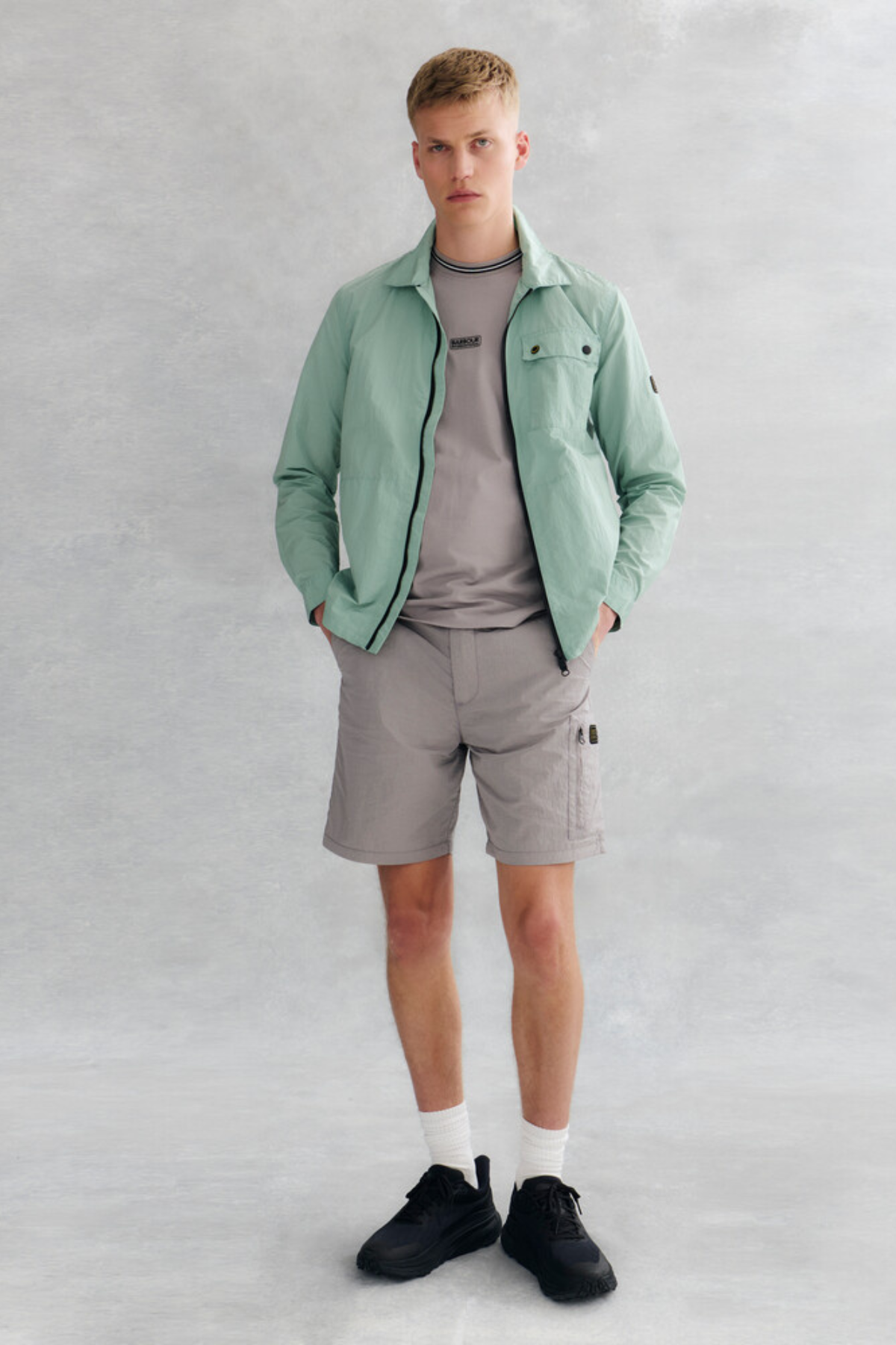 B.Intl Logo Tipped T-Shirt GY51 Pale Slate