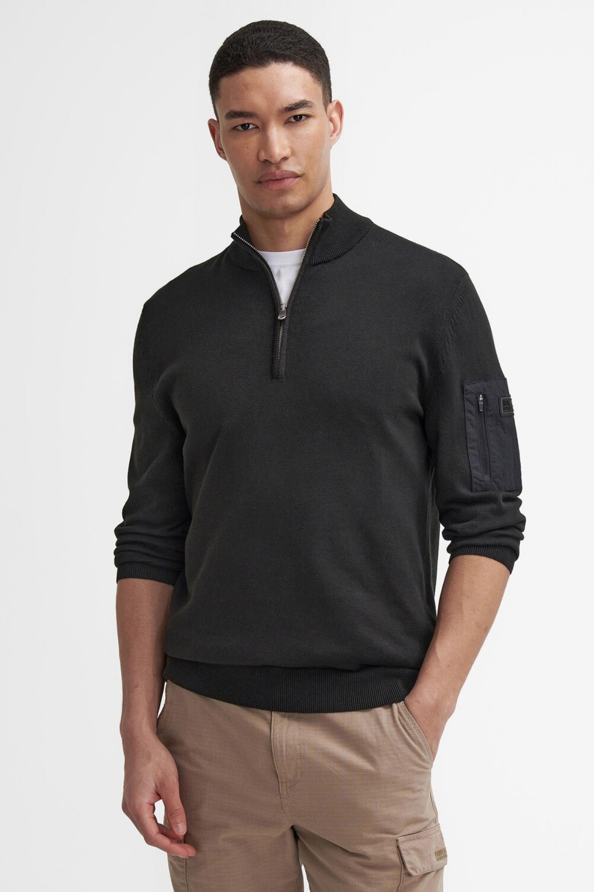 B.Intl Blades Pamuklu Yarım Fermuarlı Kazak BK11 Black