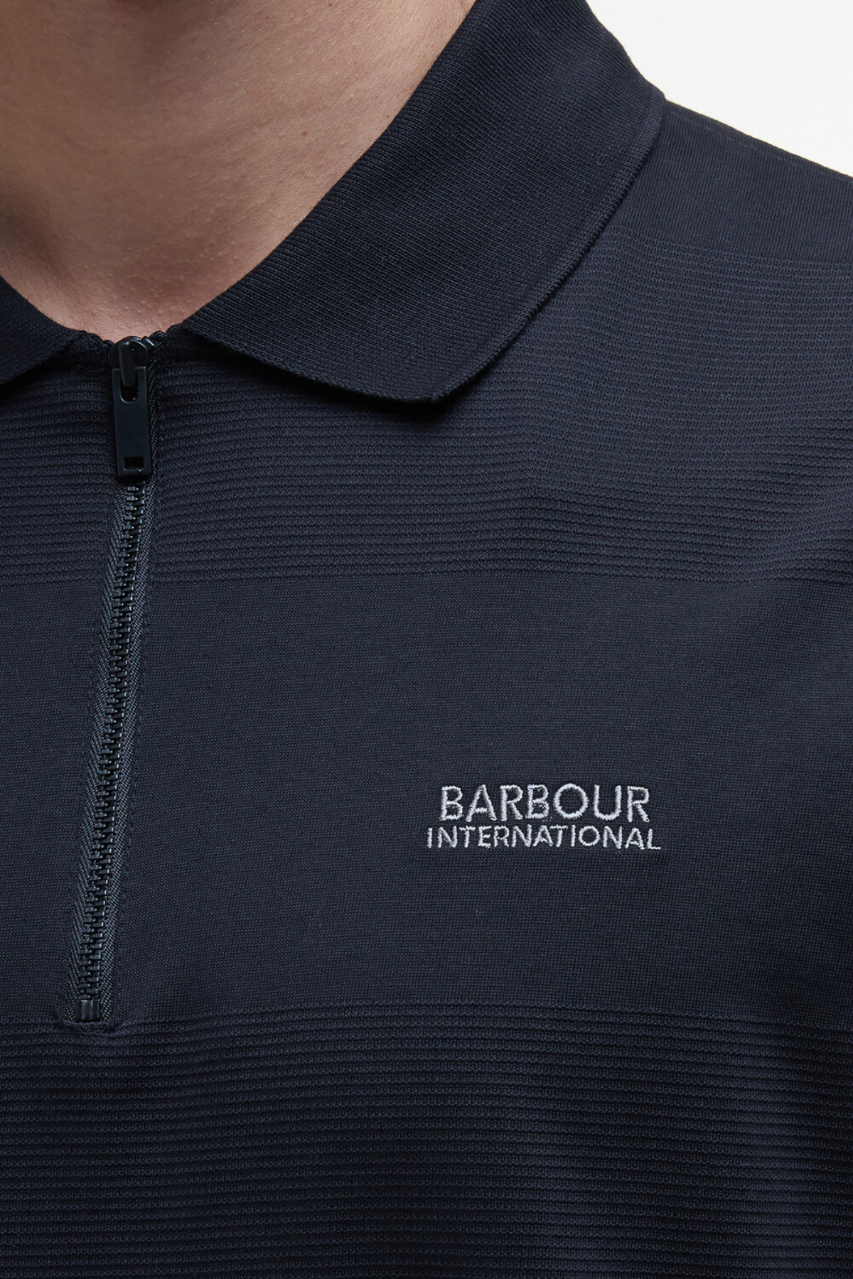 B.Intl Chapter Jacquard Texture Polo Yaka BK11 Black