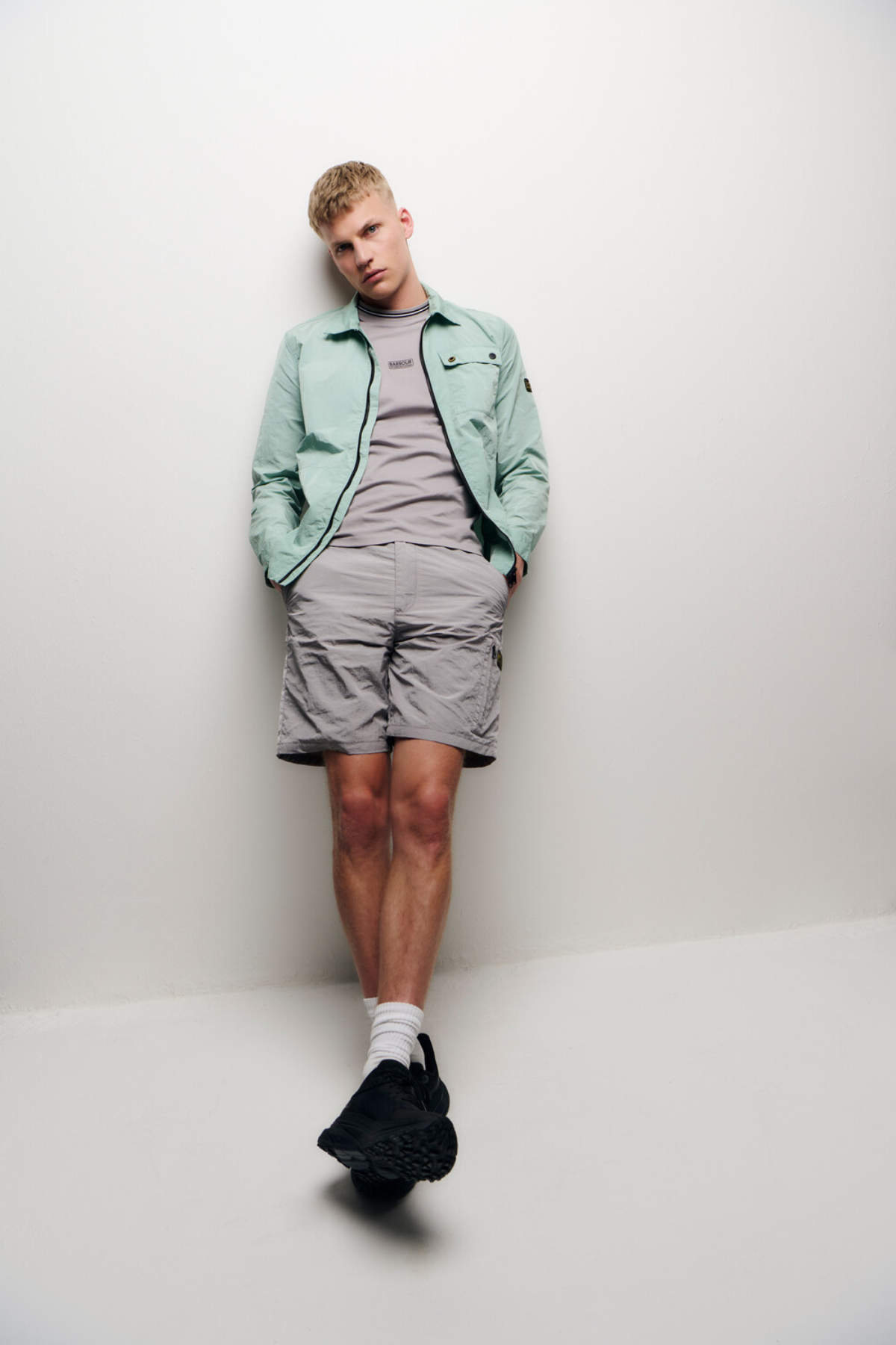 B.Intl Logo Tipped T-Shirt GY51 Pale Slate