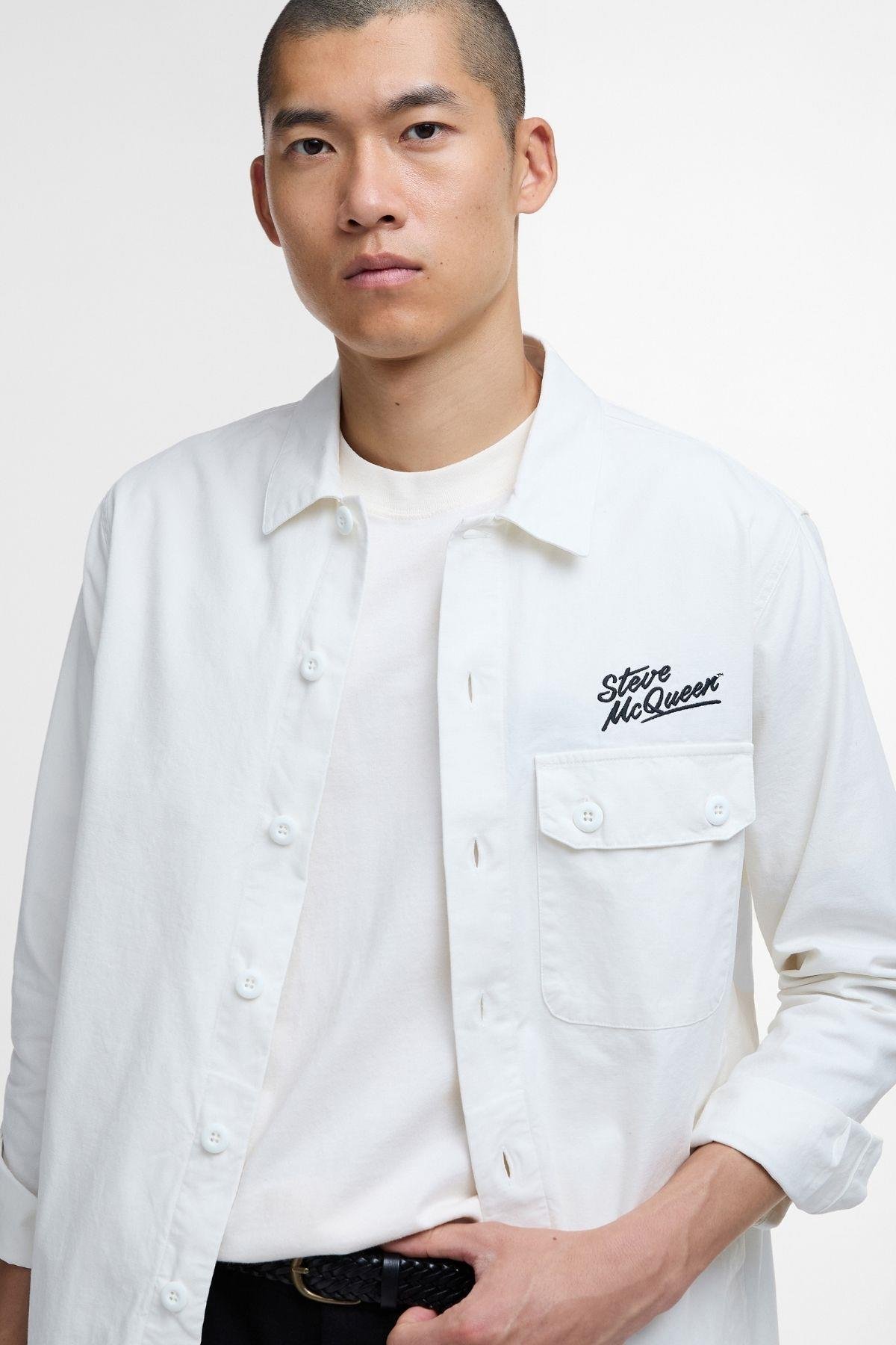 B.Intl Morand Garment Dyed Dış Gömlek WH32 Whisper White