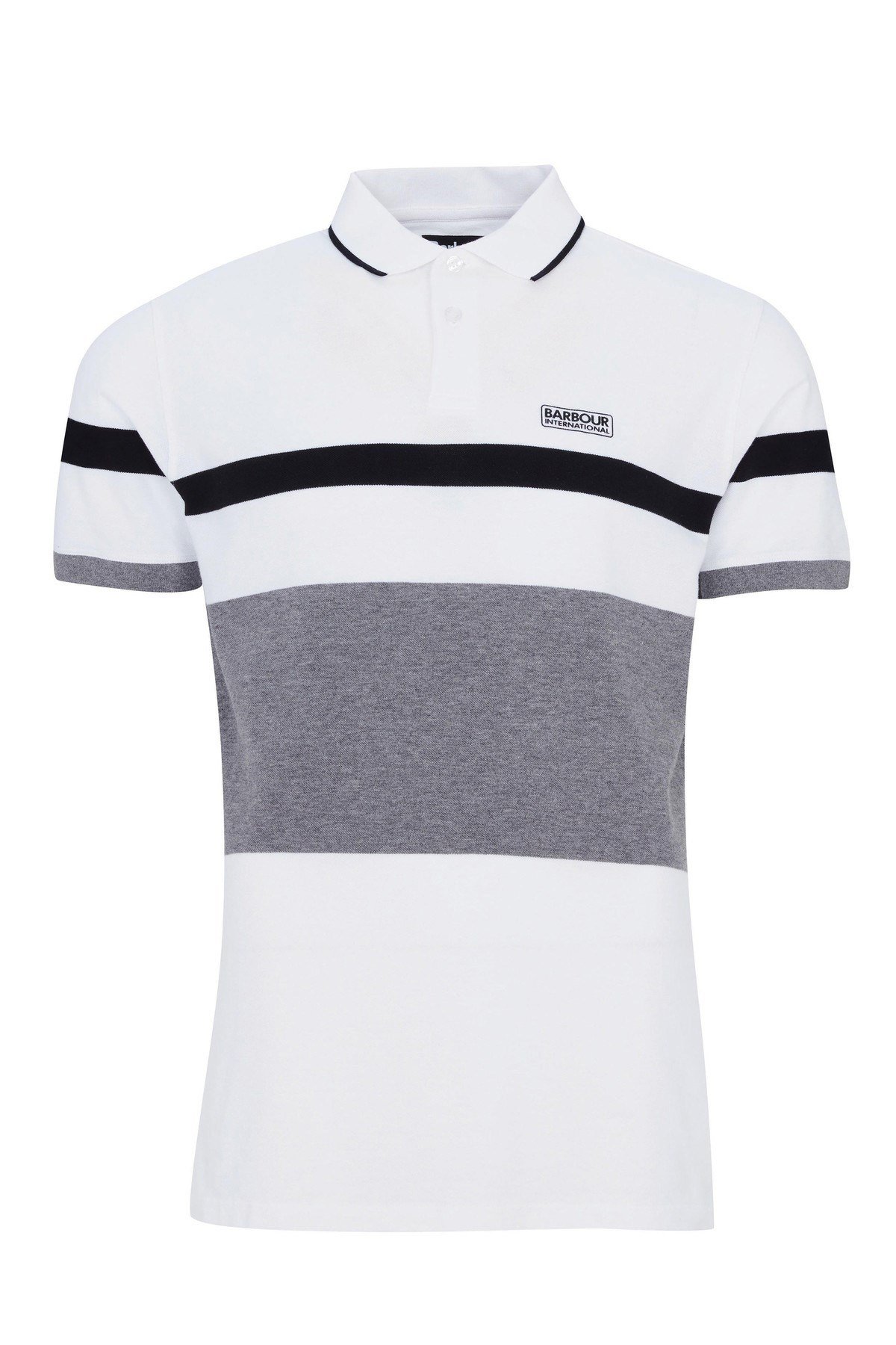 B.Intl Clax Stipe Polo WH11 White