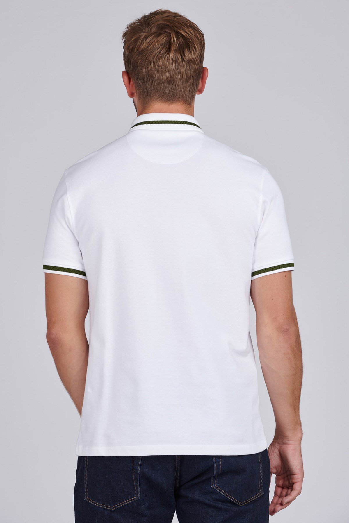 B.Intl Grid Tipped Polo WH11 White
