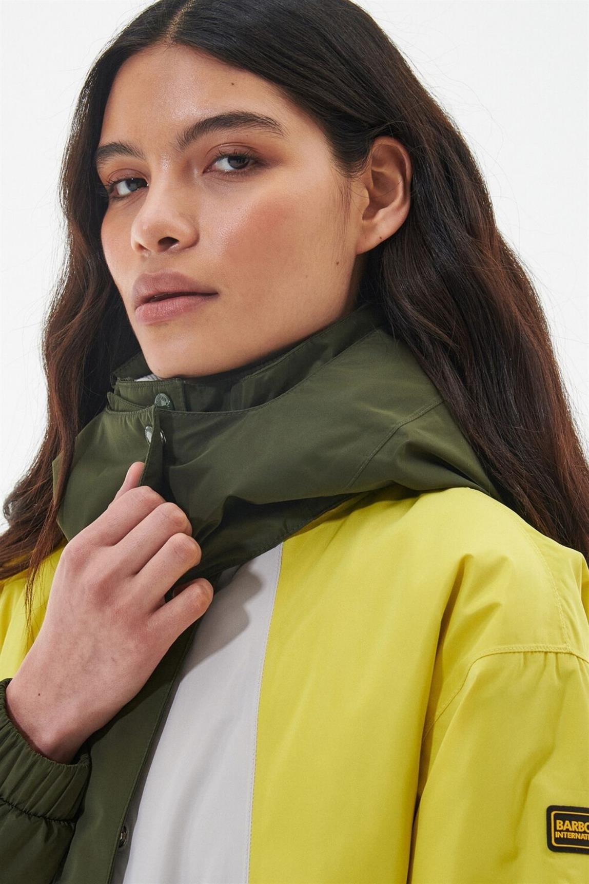 B.Intl Kadın Pendleton Ceket Silver Cloud/Electric Yellow/Envy