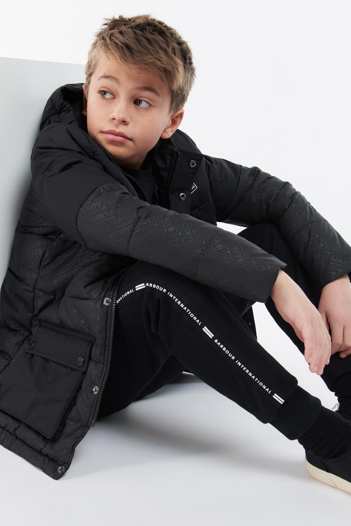 B.Intl Redford Hooded Çocuk Kapitone Ceket BK11 Black