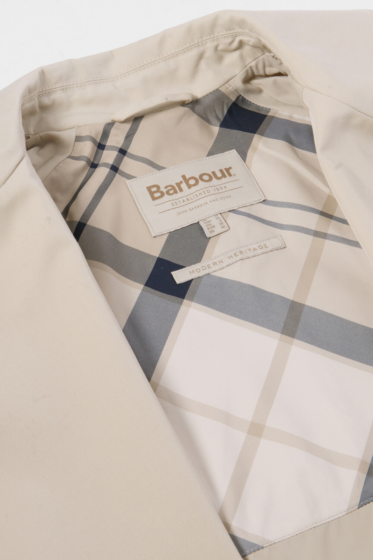 Barbour Adare Trench Showerproof Ceket ST31 Mist/Dress Navy Tartan