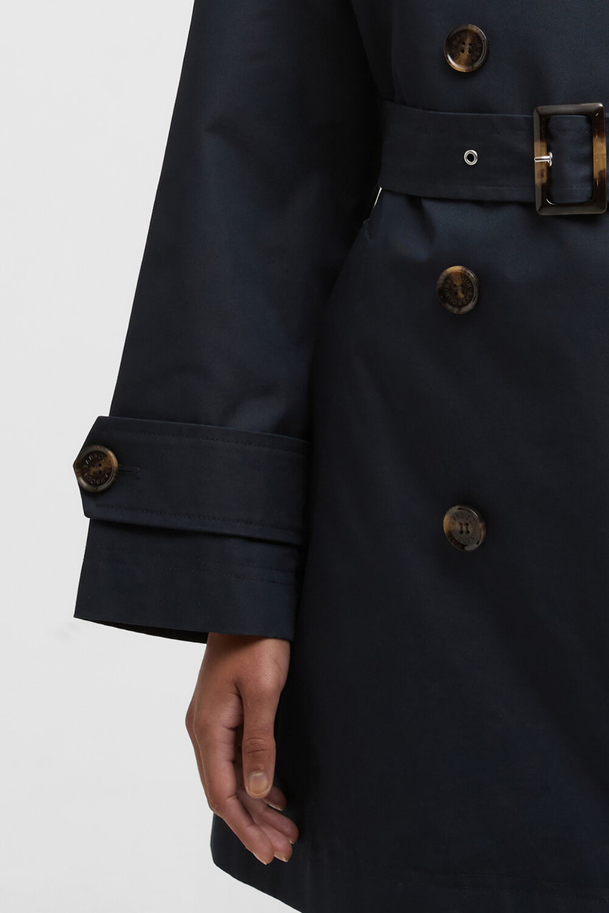 Barbour Adare Trench Showerproof Ceket NY91 Dark Navy / Dress Navy Tartan