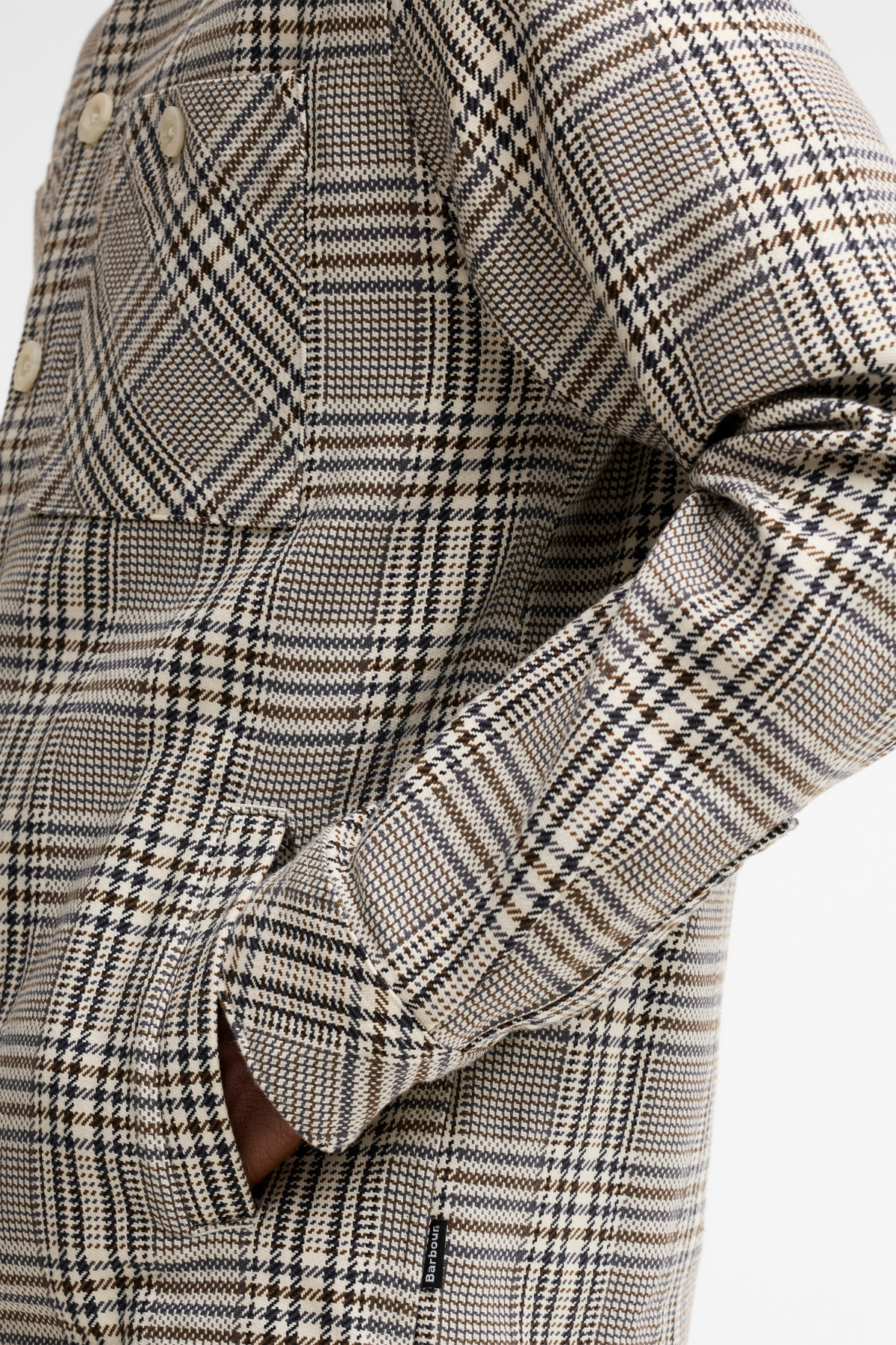 Barbour Alderney Houndstooth Dış Gömlek WH32 Whisper White