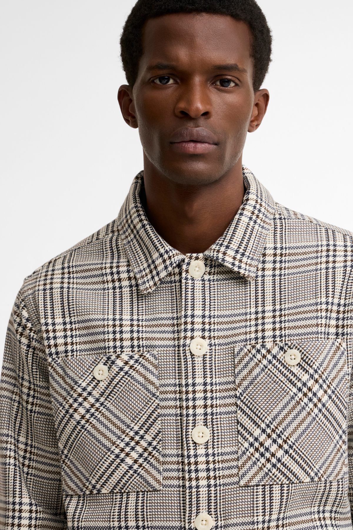 Barbour Alderney Houndstooth Dış Gömlek WH32 Whisper White