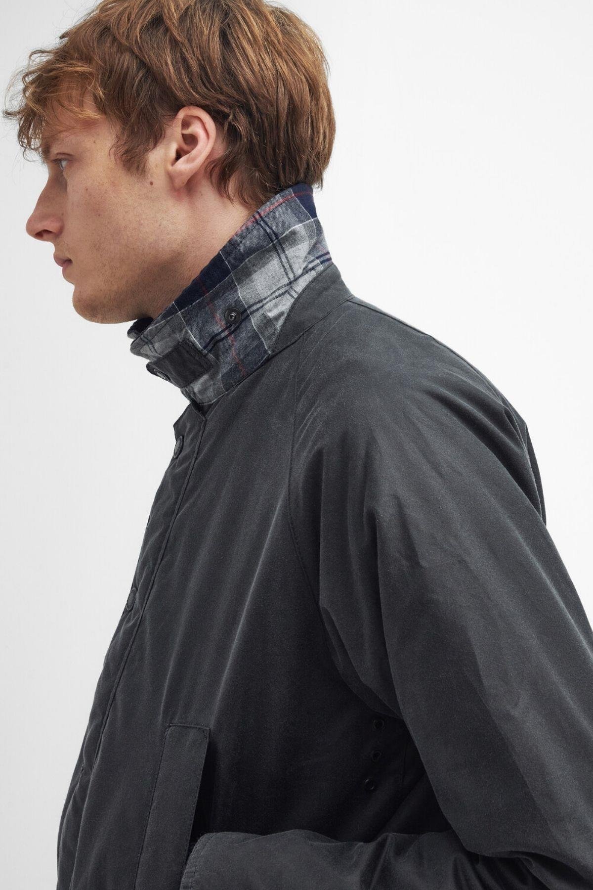 Barbour Ambleside Yağlı Ceket BK71 Black/Blue Granite Tartan