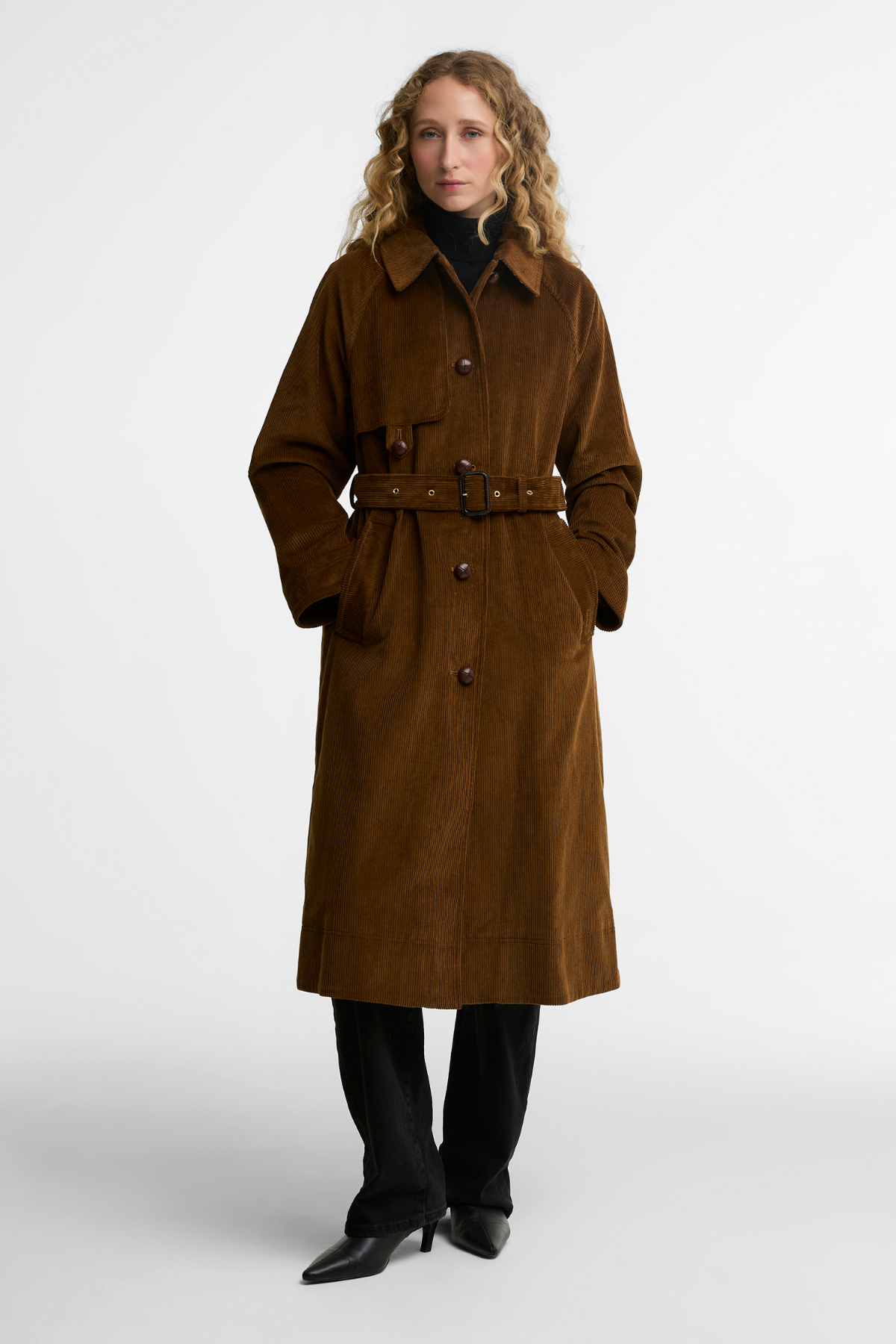 Barbour Antonella Cord Trench Casual Ceket TA51 Tan Birchwood Dress