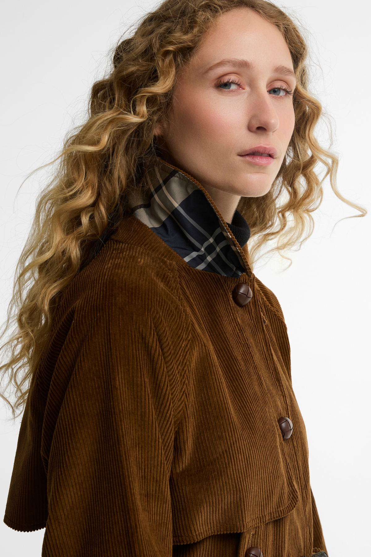 Barbour Antonella Cord Trench Casual Ceket TA51 Tan Birchwood Dress