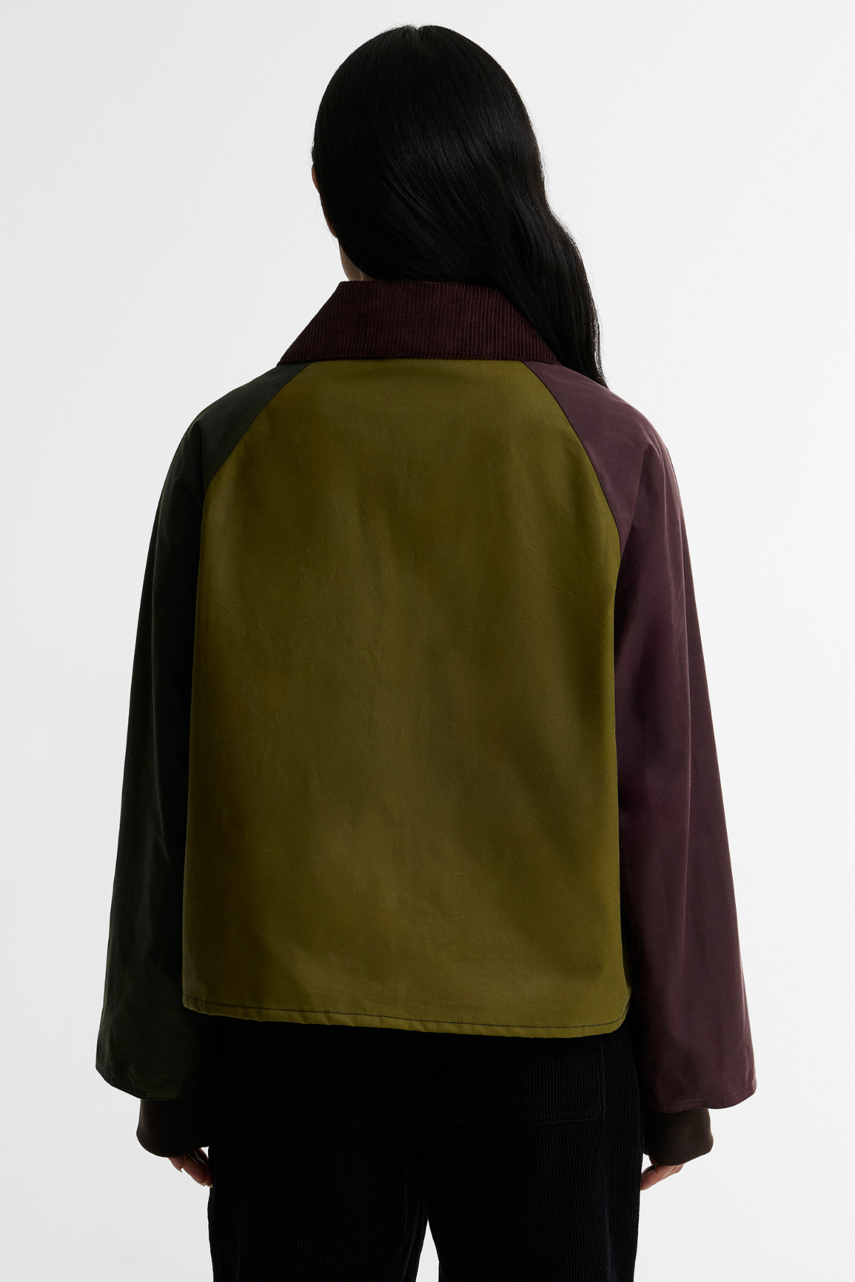 Barbour Arlene Yağlı Ceket OL33 Golden Olive Fern Bordeaux Muted