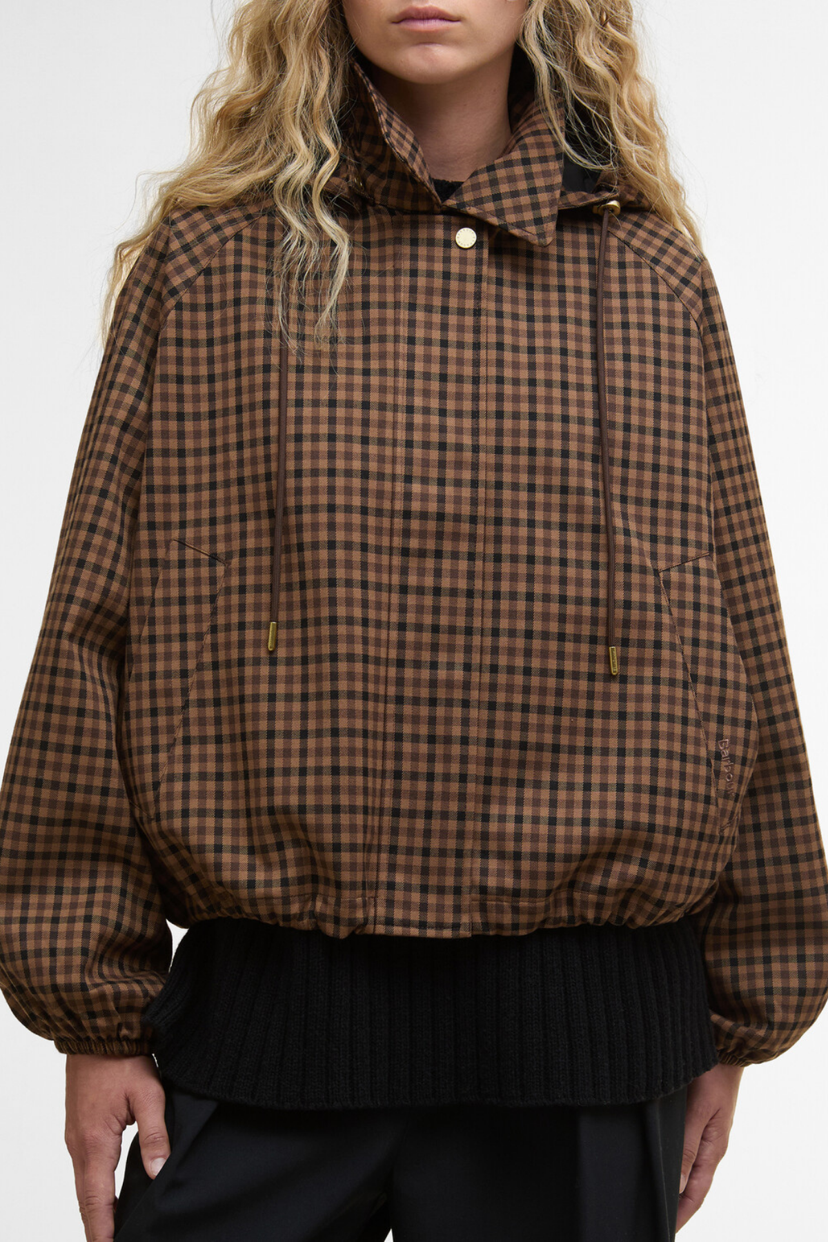 Barbour Audrey Showerproof Ceket BR51 Vicuna Gingham Check