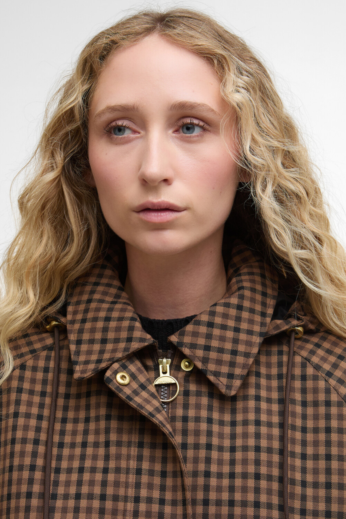 Barbour Audrey Showerproof Ceket BR51 Vicuna Gingham Check