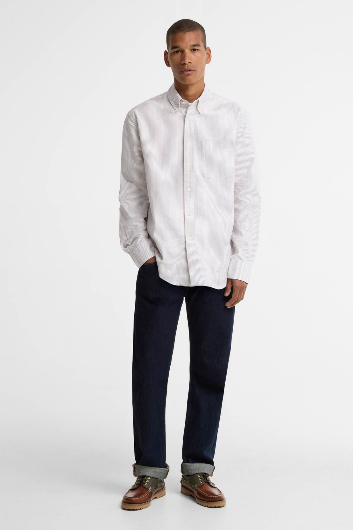Barbour Authentic Striped Oxford Gömlek ST51 Stone