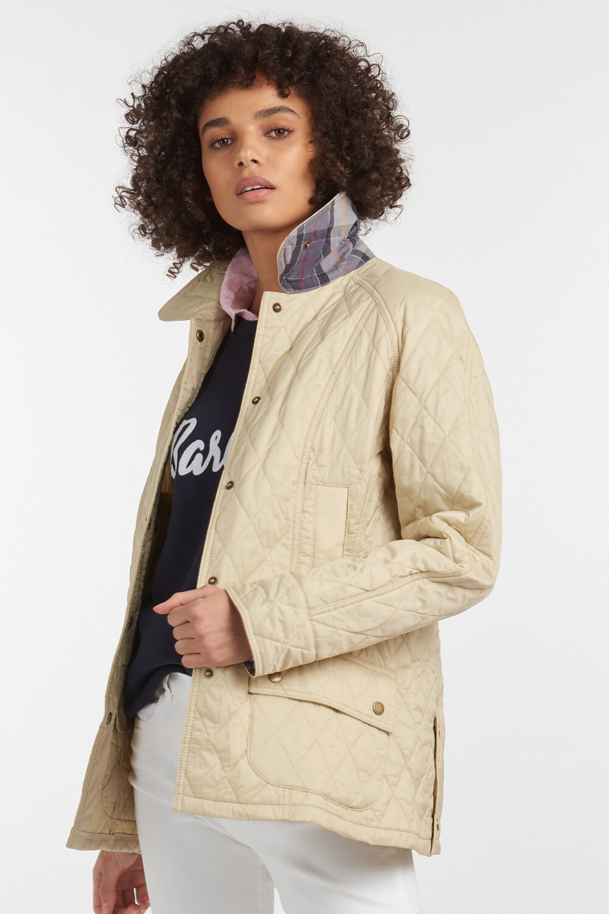 Barbour Beadnell Kapitone Ceket CR51 Pearl