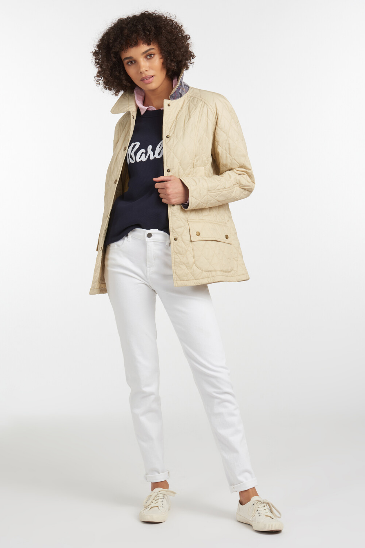 Barbour Beadnell Kapitone Ceket CR51 Pearl