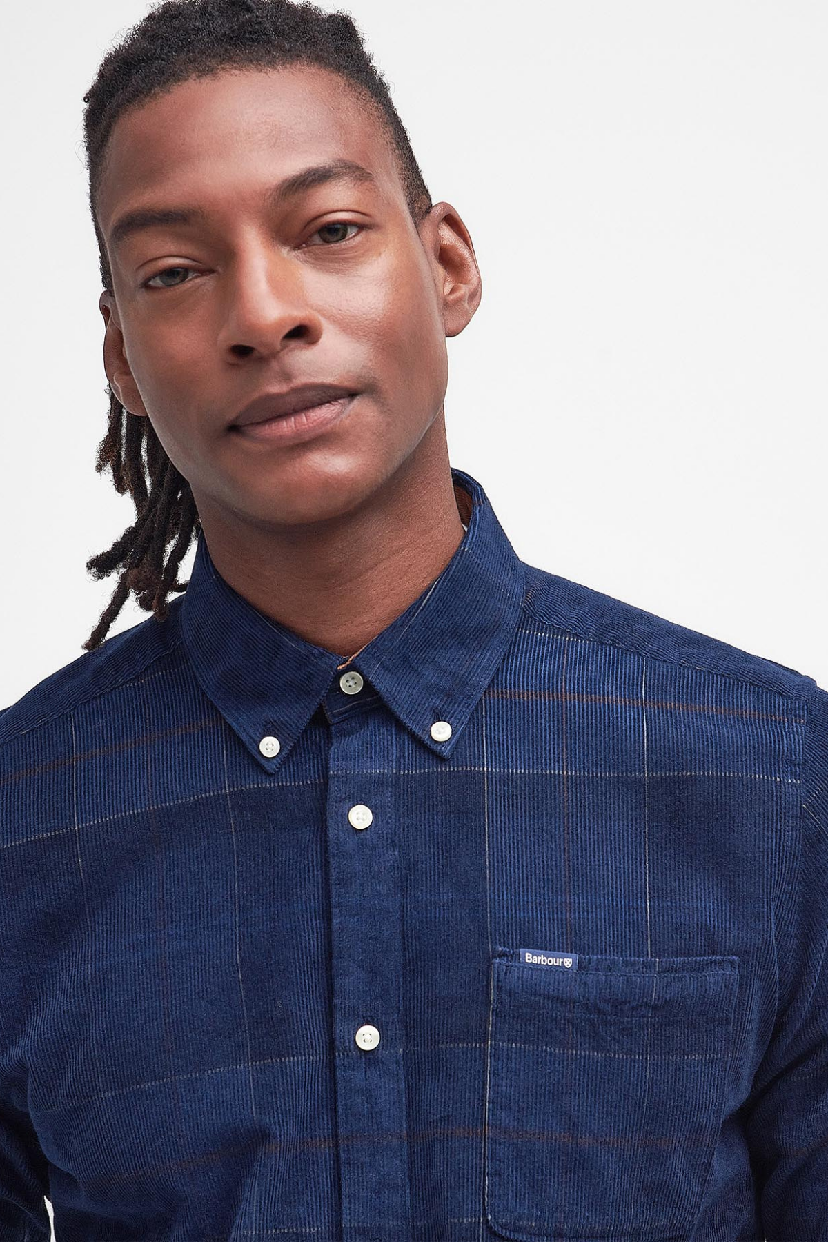 Barbour Blair Tailored Tartan Cord Gömlek TN54 Midnight Tartan
