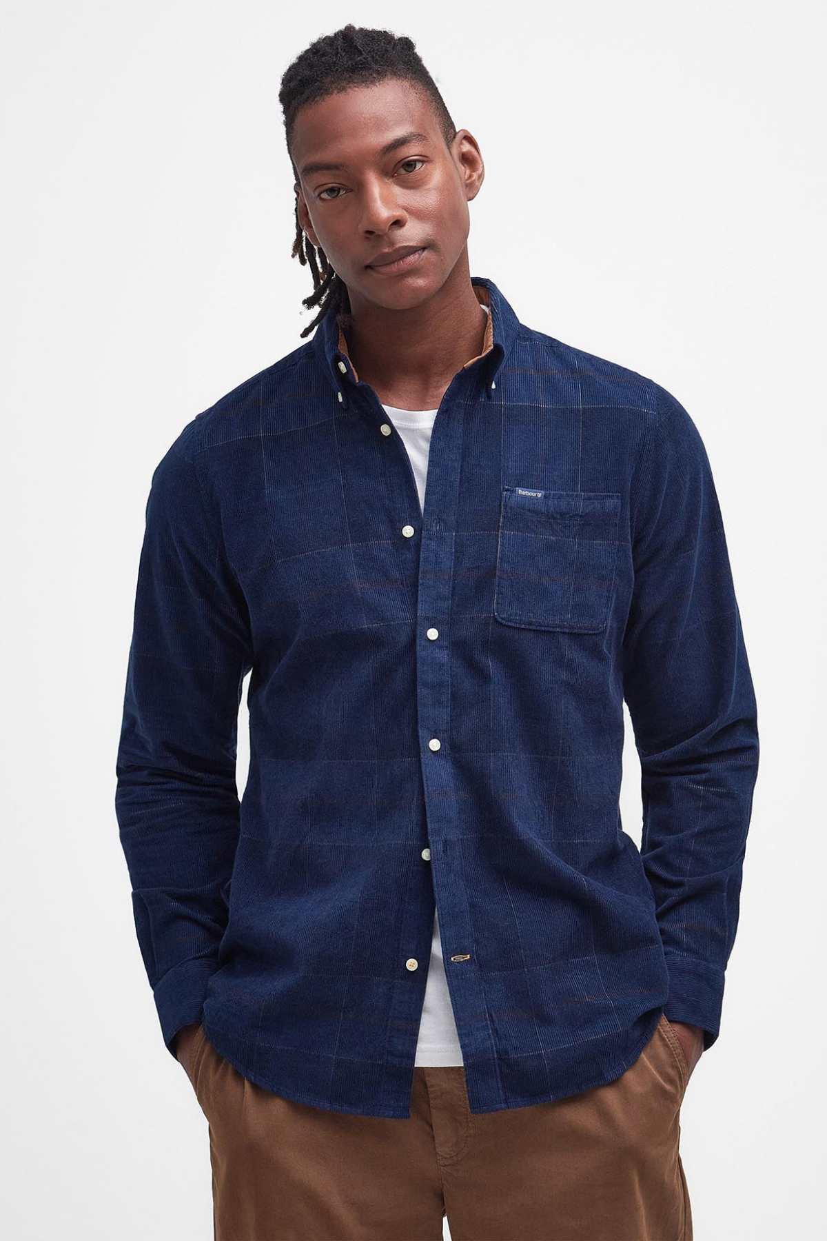 Barbour Blair Tailored Tartan Cord Gömlek TN54 Midnight Tartan