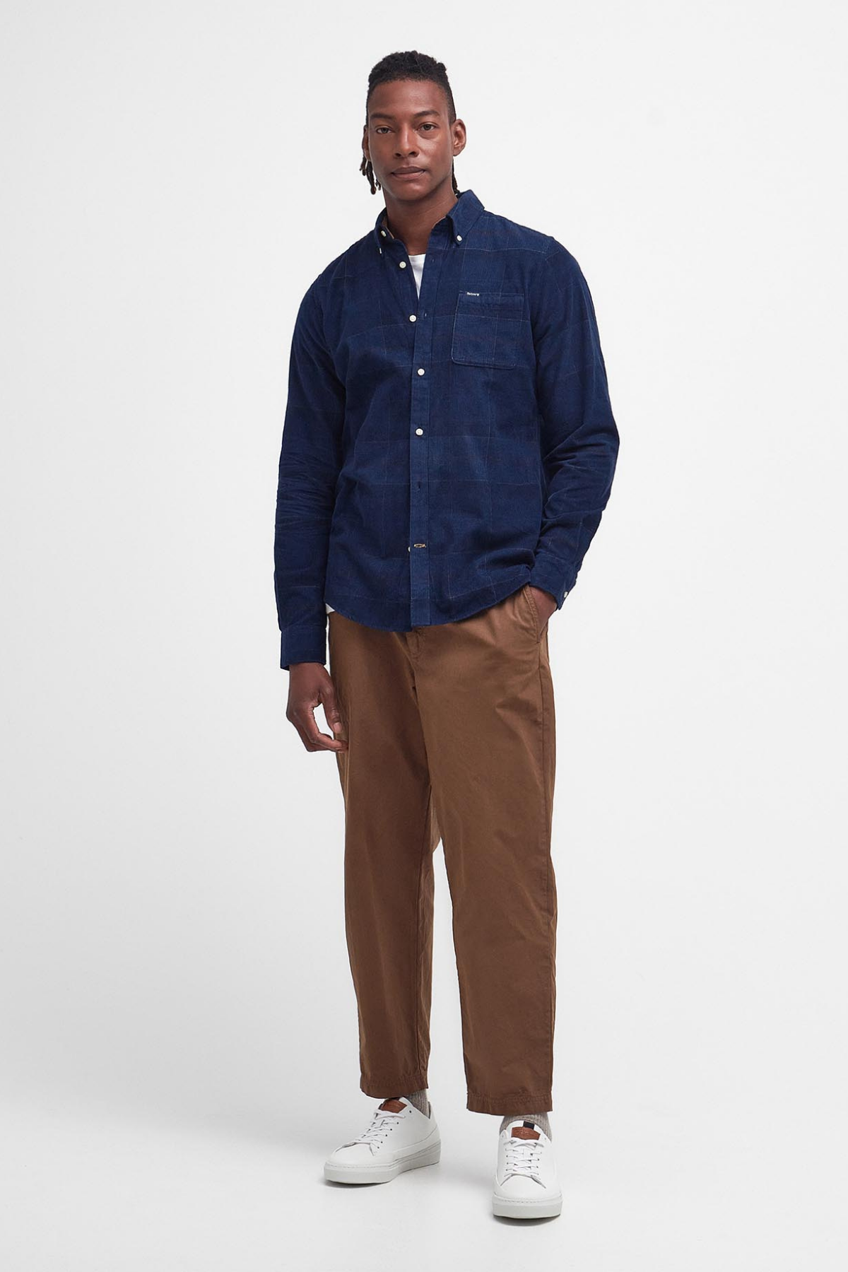 Barbour Blair Tailored Tartan Cord Gömlek TN54 Midnight Tartan