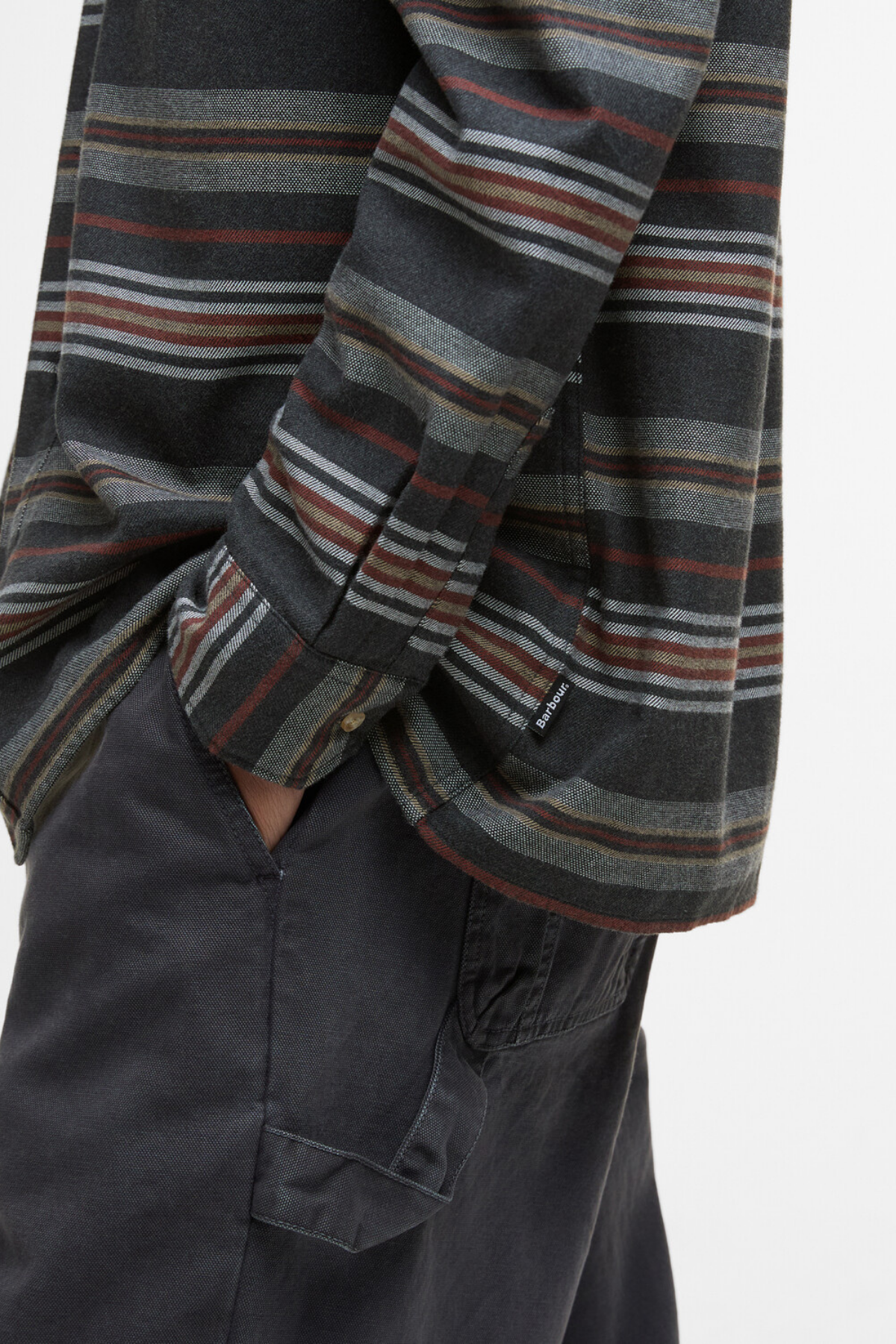 Barbour Bowscale Striped Relaxed Gömlek CH51 Charcoal M.