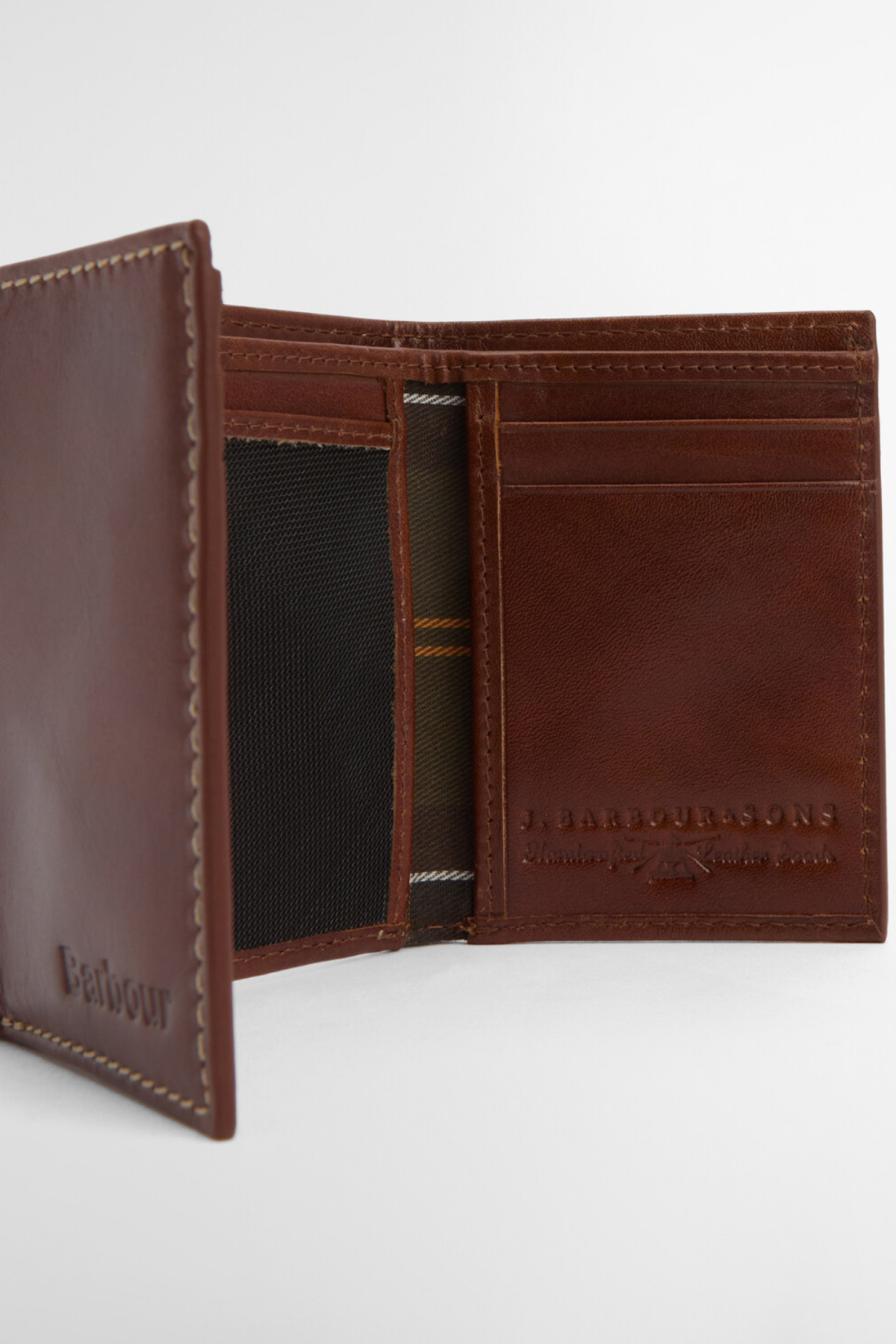 Barbour Bywell Deri Bi Fold Cüzdan BR31 Heritage Brown