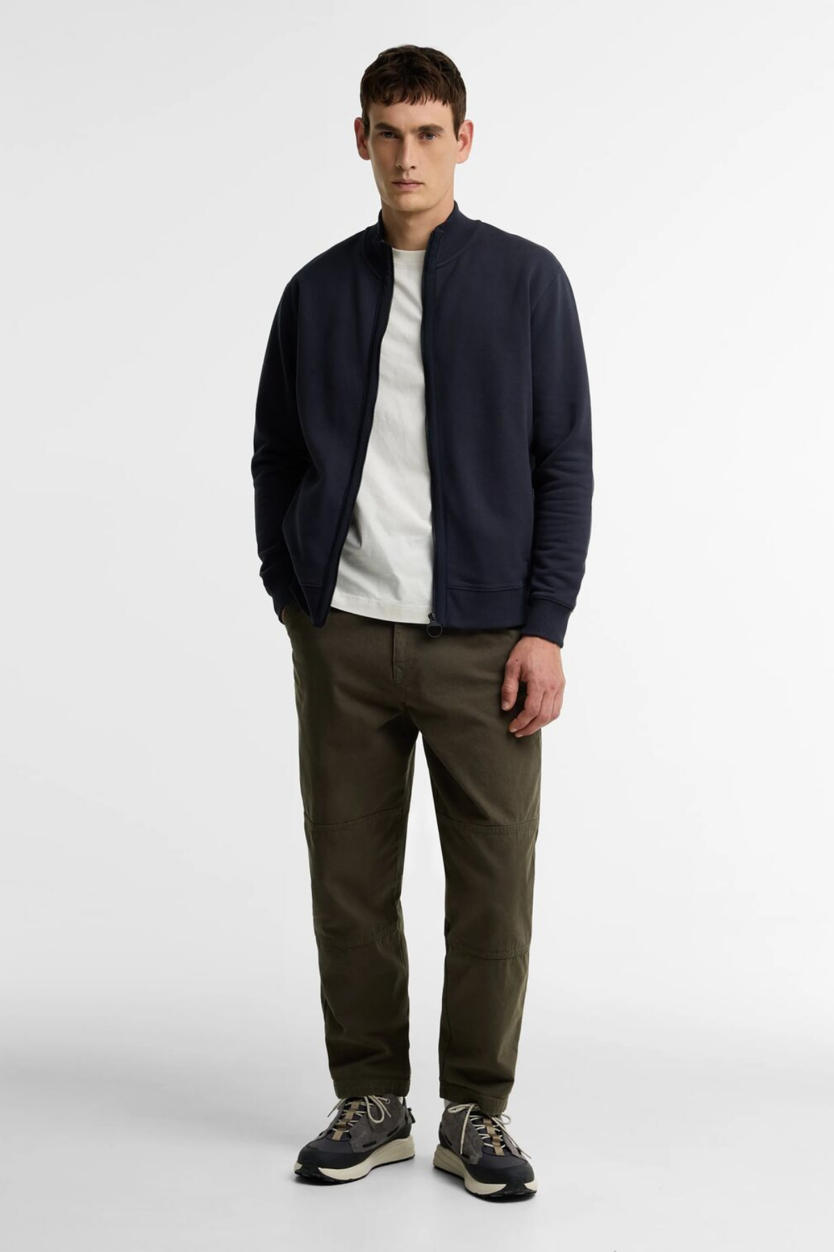 Barbour Caldbeck Full Zip Sweatshirt NY74 Dark Navy