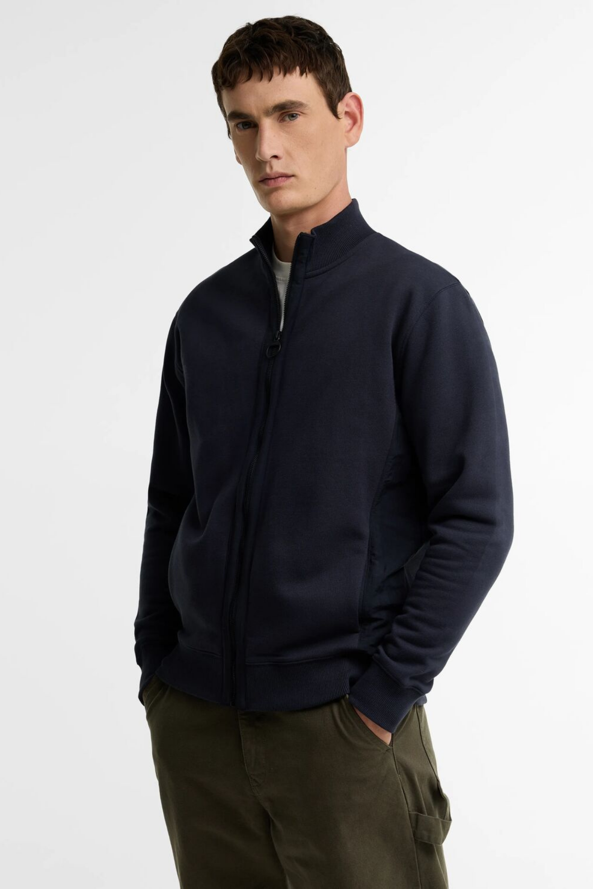 Barbour Caldbeck Full Zip Sweatshirt NY74 Dark Navy
