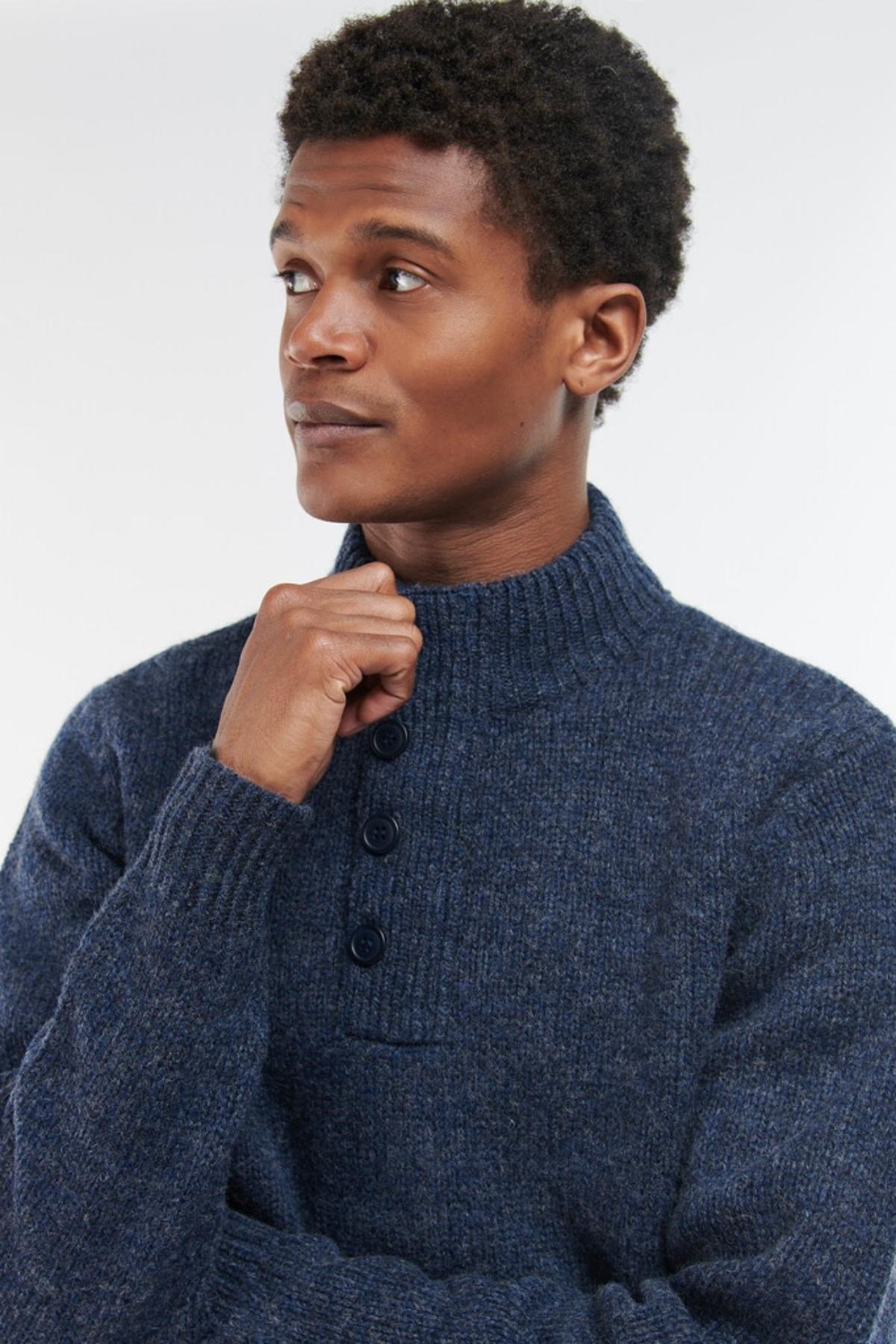 Barbour Calder Half Zip Kazak NY72 Navy Marl